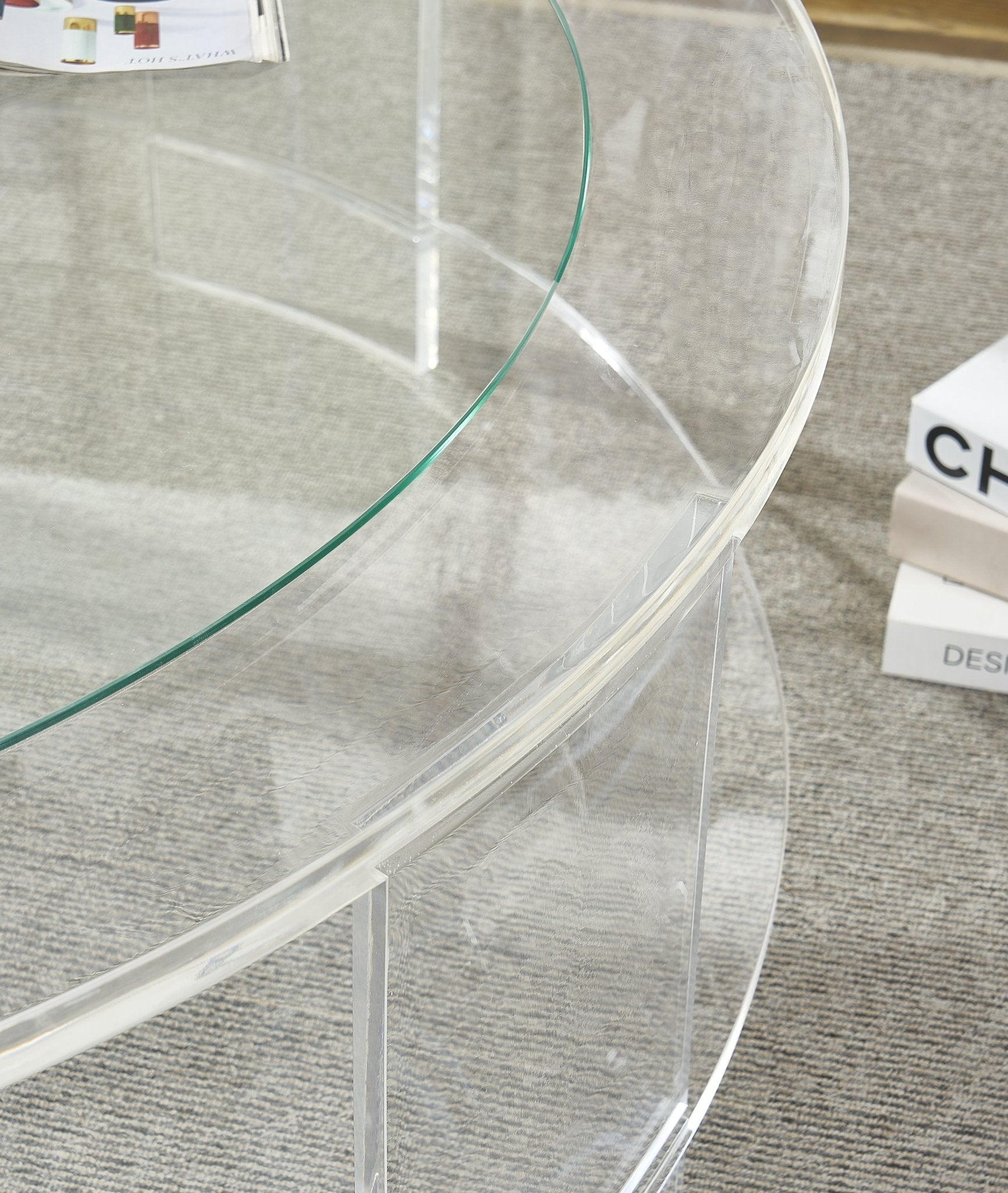 Clear Round Acrylic Coffee Table