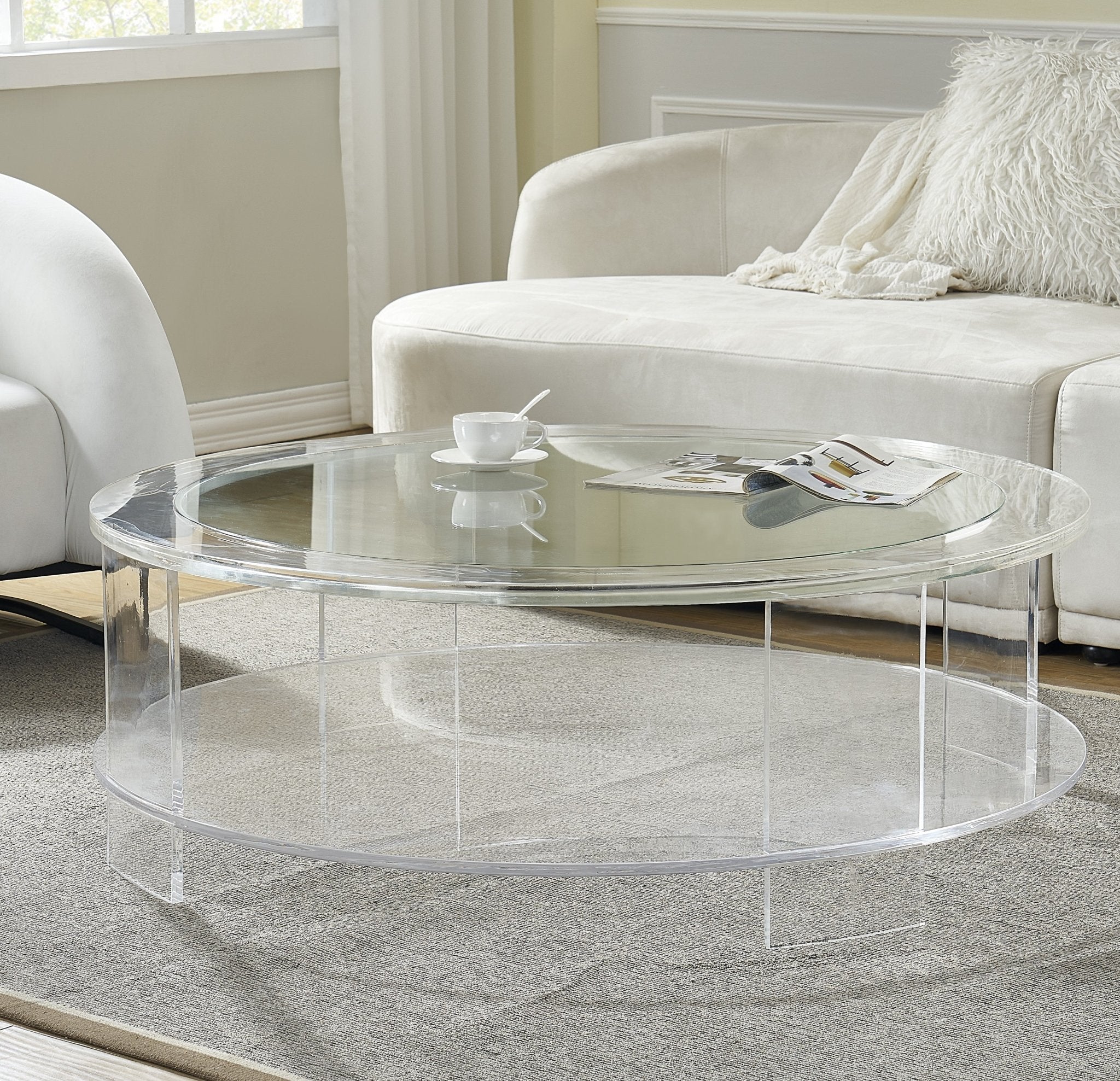 Clear Round Acrylic Coffee Table