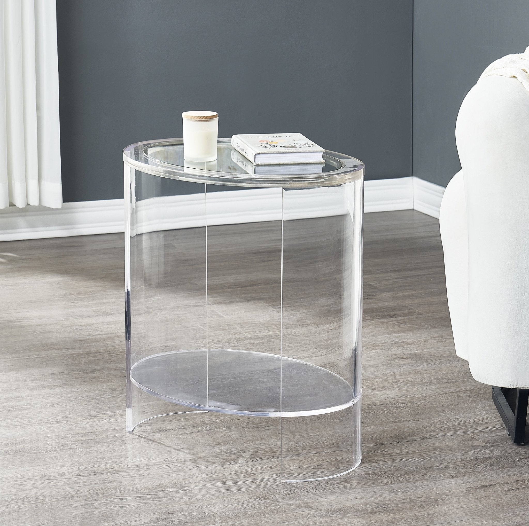 Clear Round Acrylic Side Table
