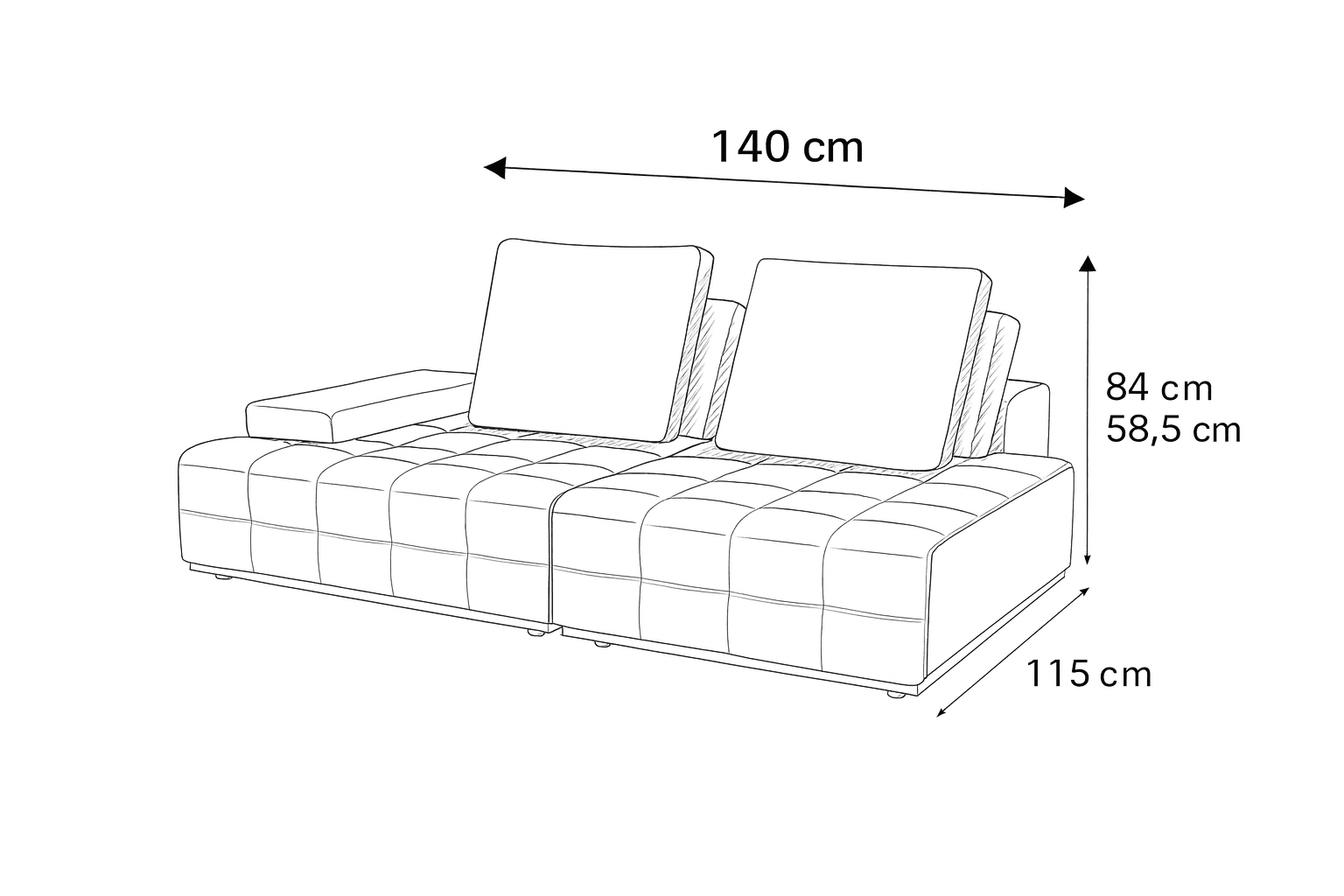 Cloud Comfort Brown 3 Seater Sofa W280