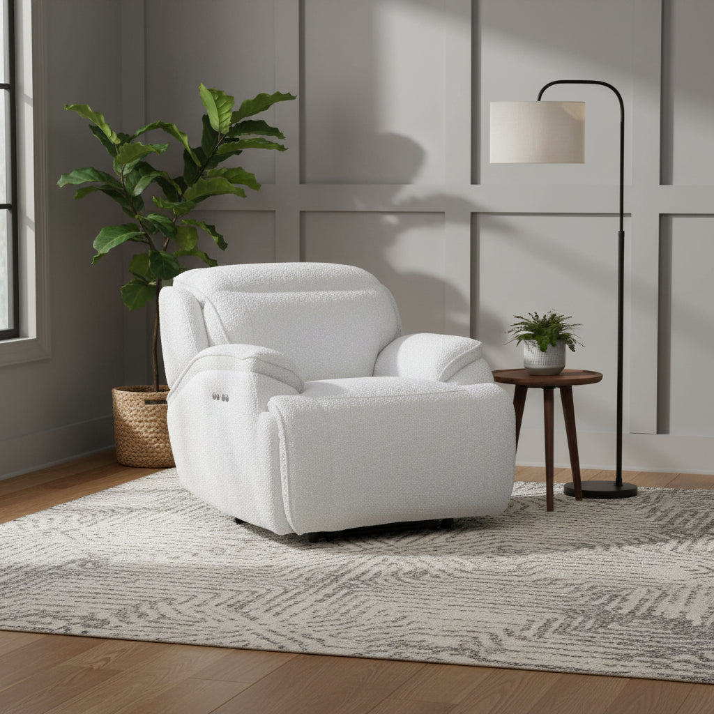Cushy White Power Motion Arm Chair ( 99cm)