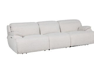 Cushy White Power Motion Sofa