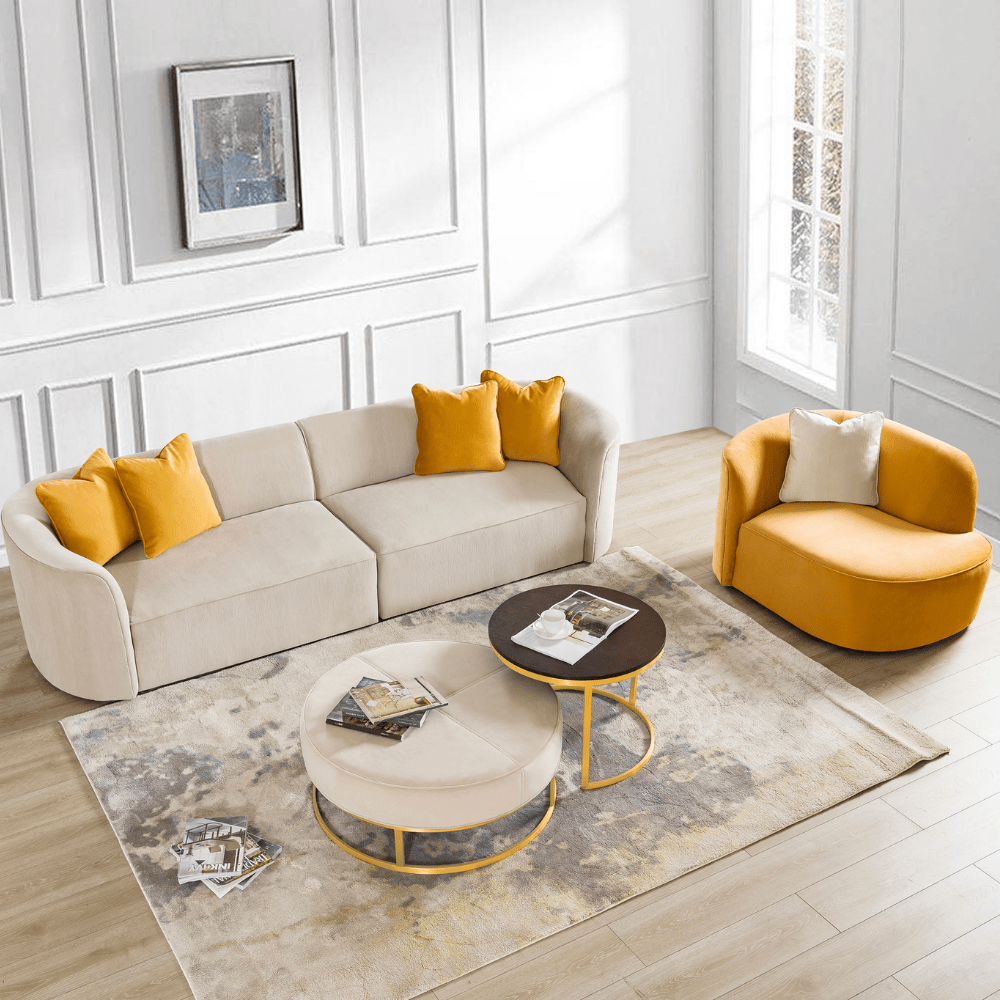 Onda Beige 3 Seater Sofa