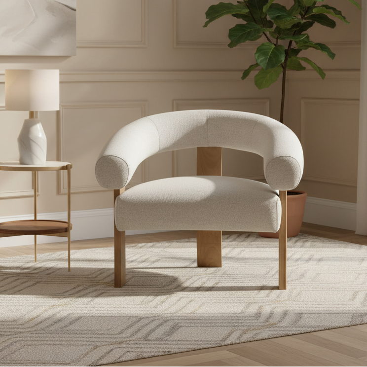 Deacon Beige Accent Chair