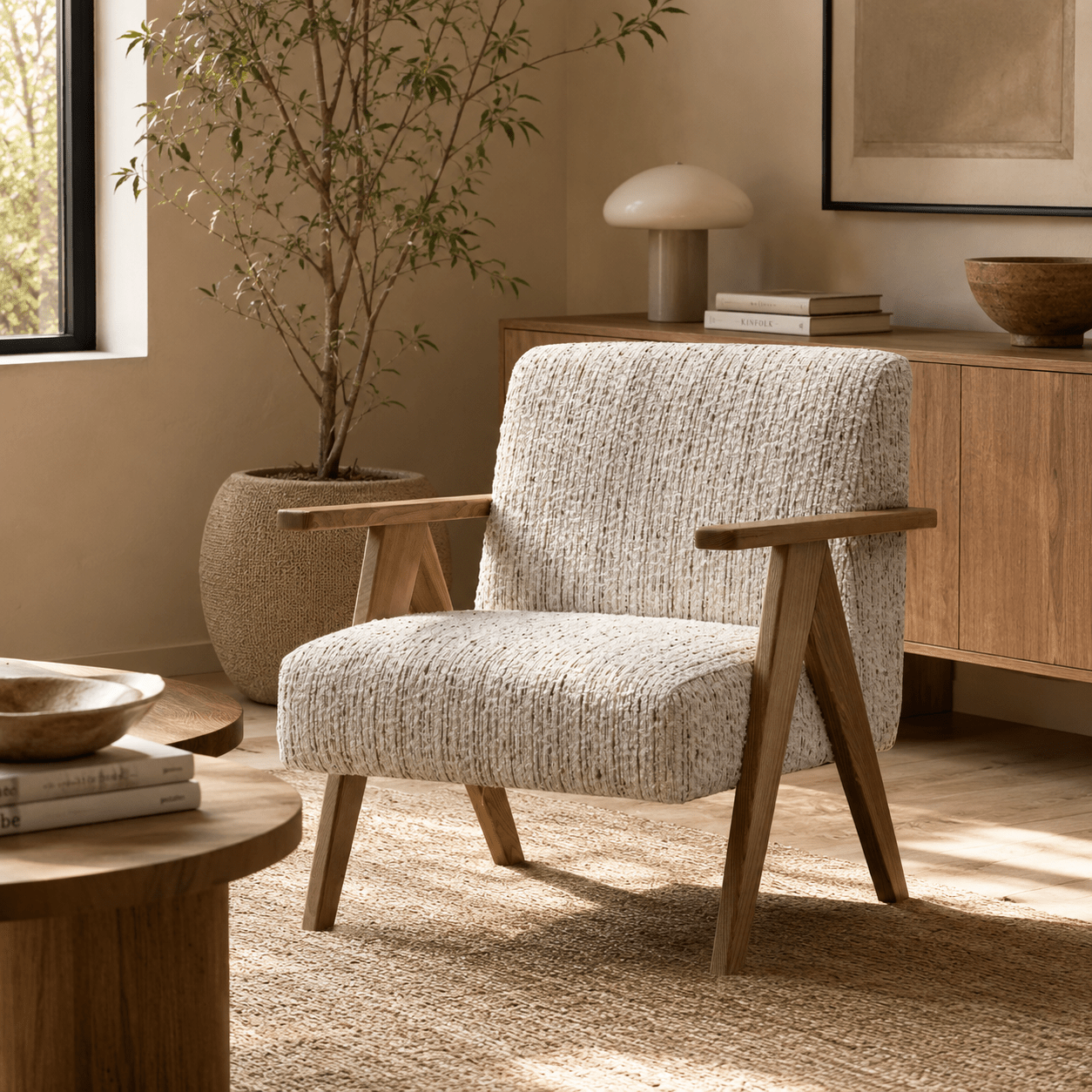 Echo Light Wood Accent Chair