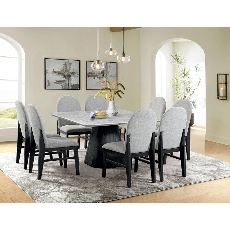 Edison Square Dining Table in White and Black