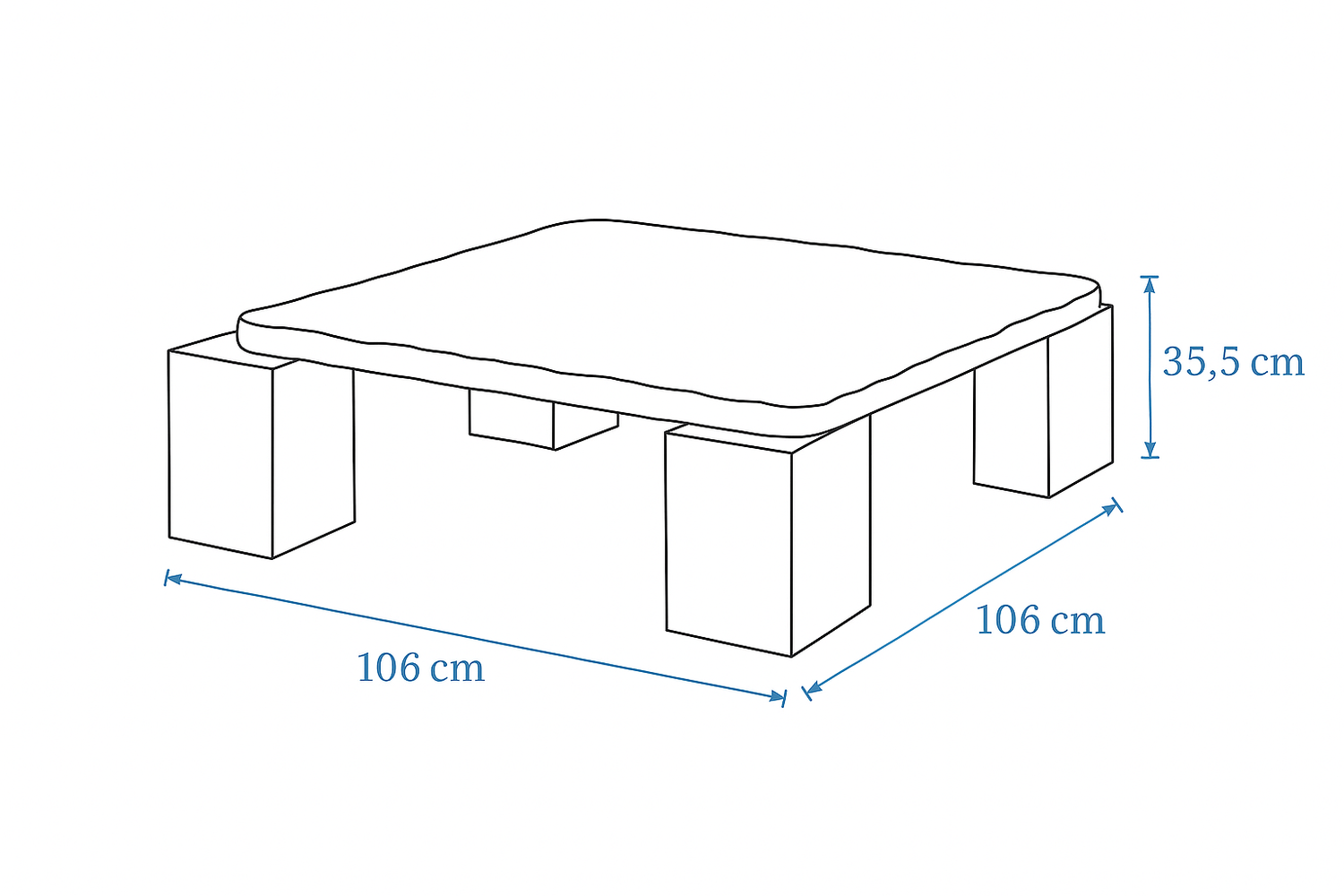 Calla Red Marble Coffee Table
