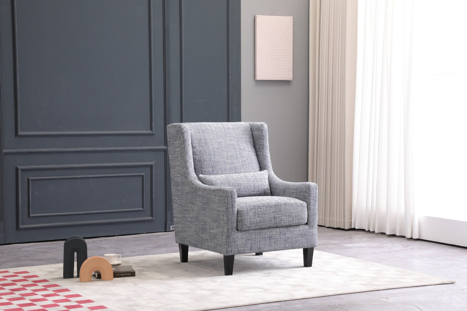 Elegant Grey Accent Chair