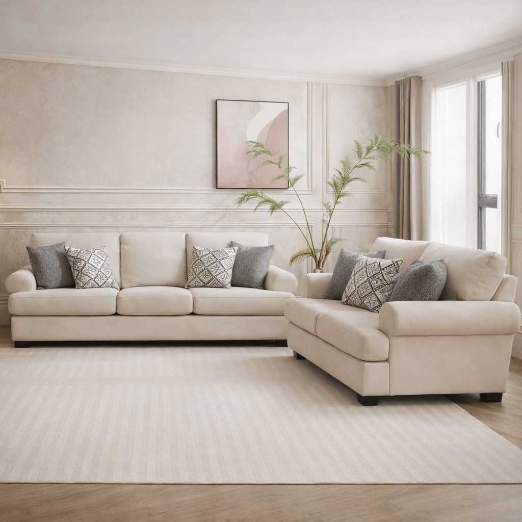 Elegant Off-White Living Room Set