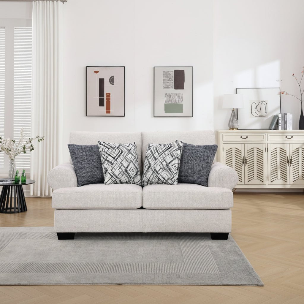 Elegant Off-White Loveseat (176cm)