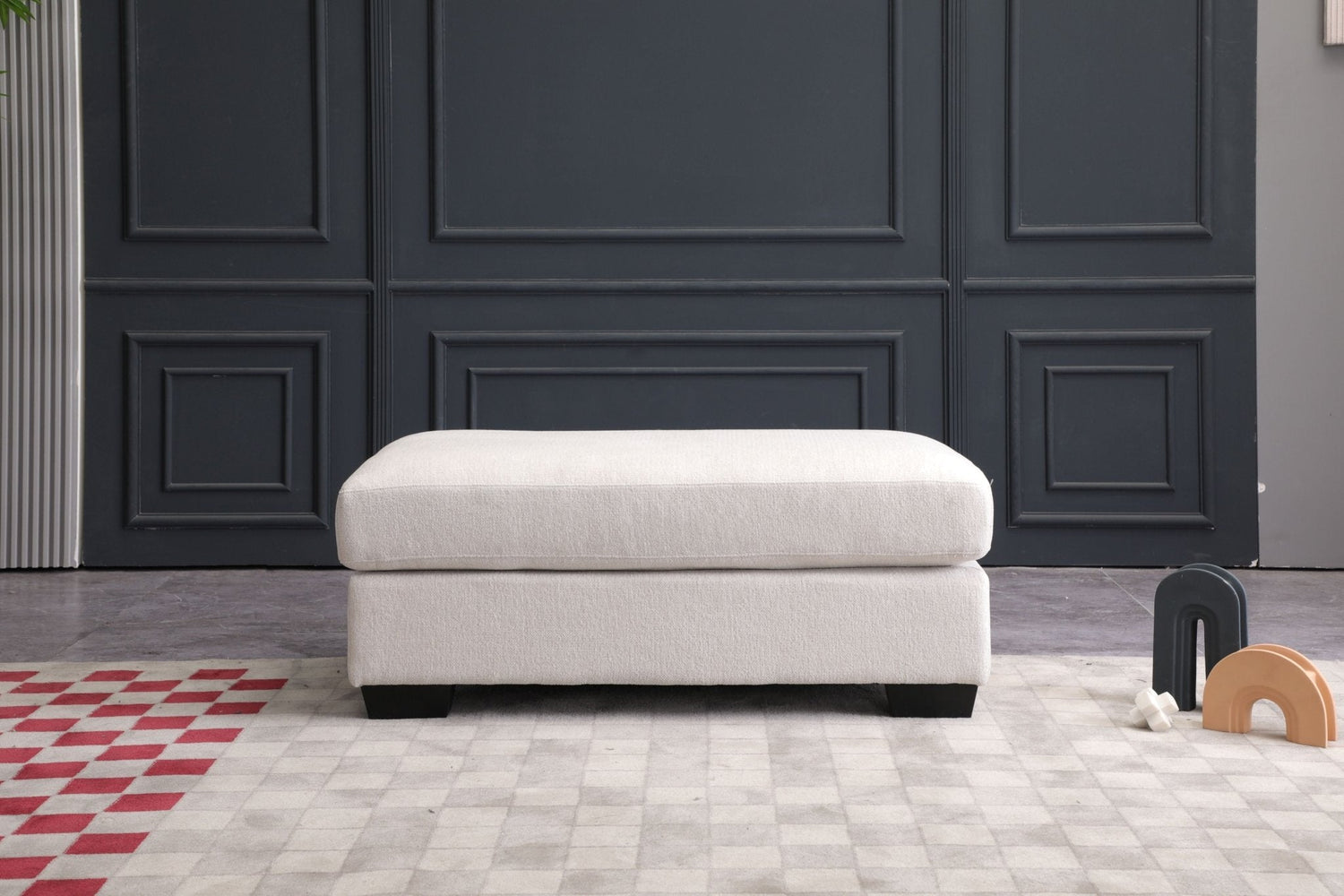 Elegant White Ottoman