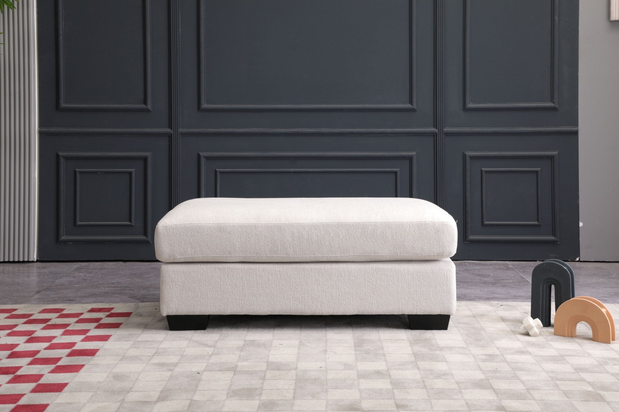 Elegant White Ottoman