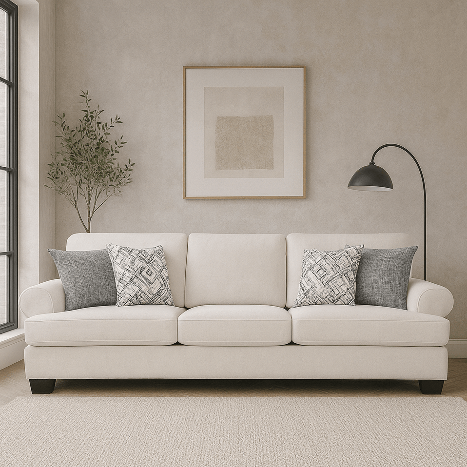 Elegant White XL Sofa