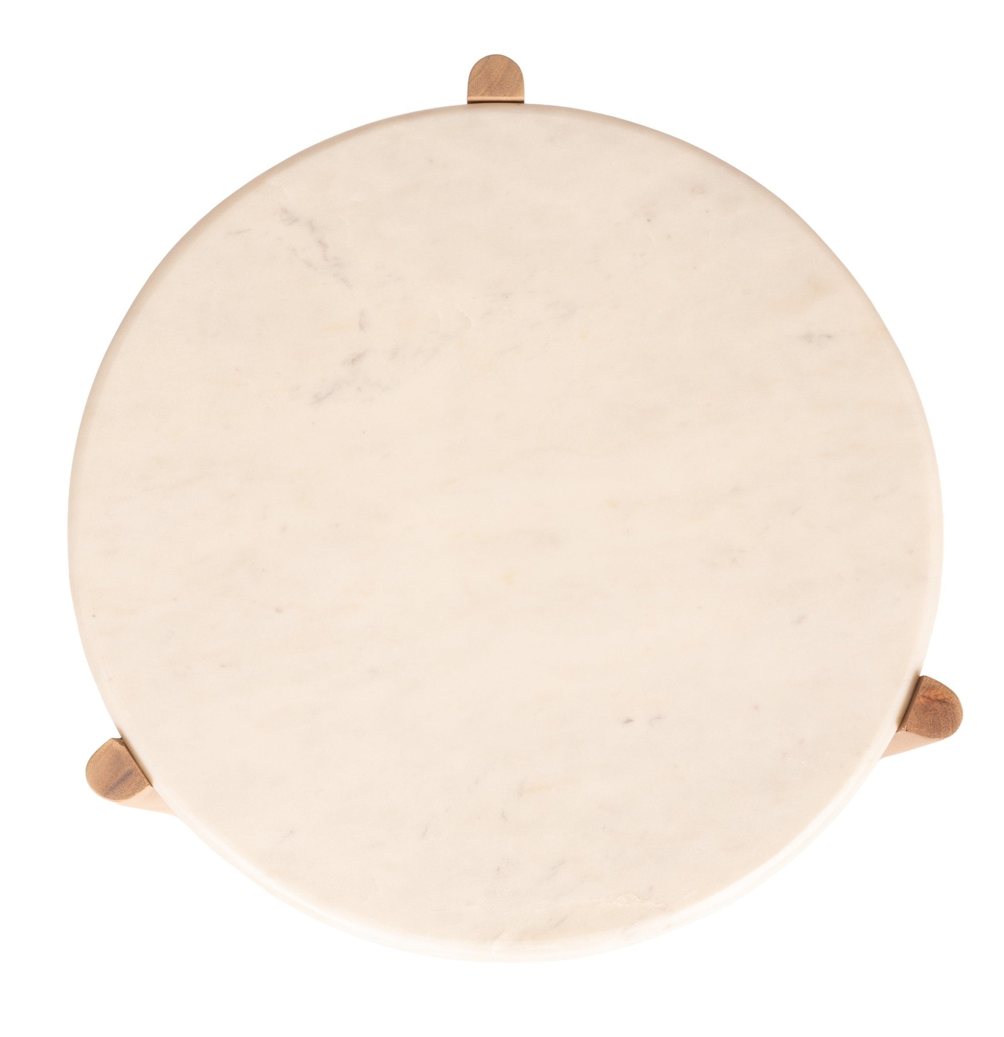 ELEN Acacia wood White Marble Side table