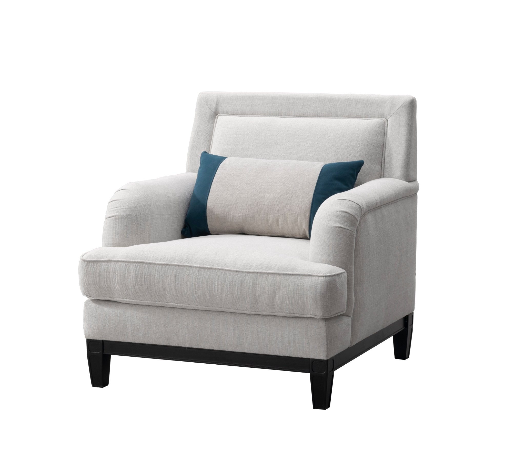 Elevated Greek Off-White Arm Chair