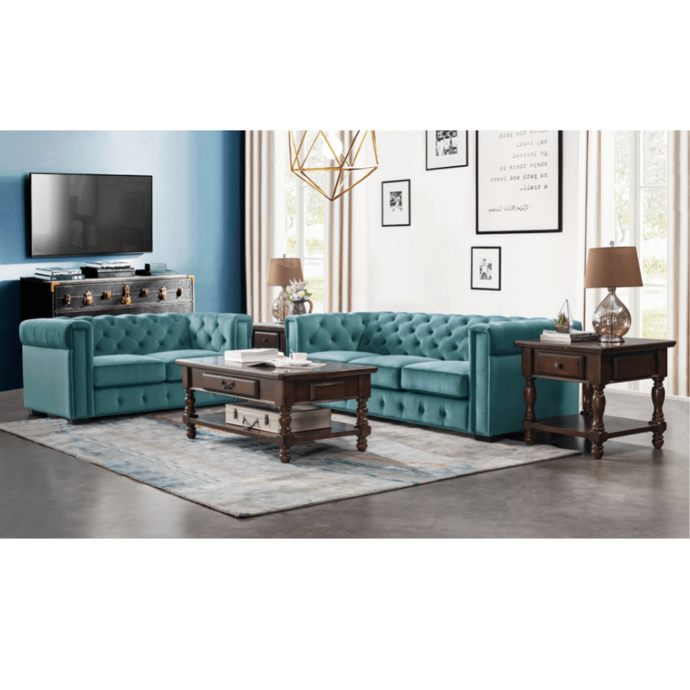 Elzaro Blue Loveseat