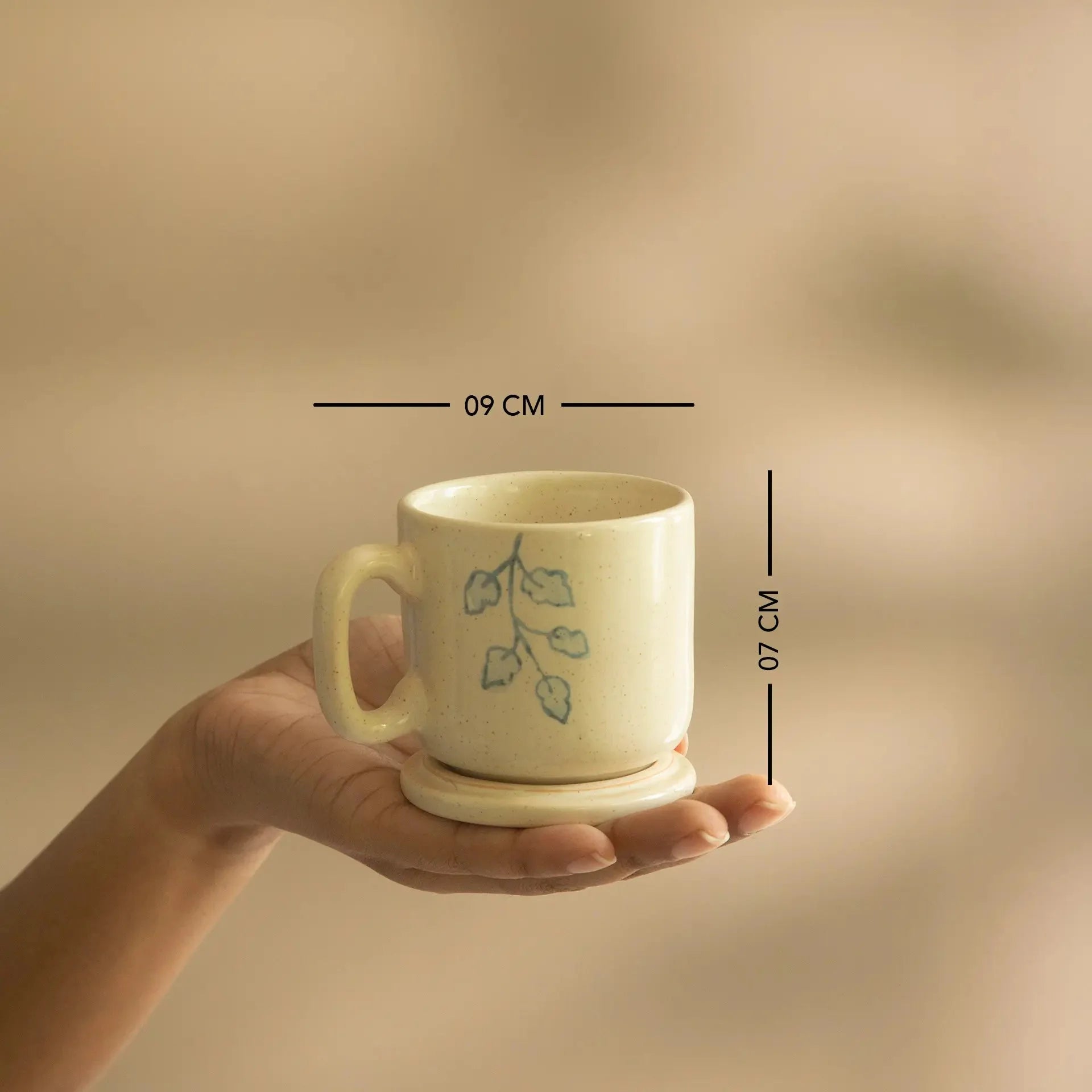 Fiore Ceramic Mug Set of Two with Lid