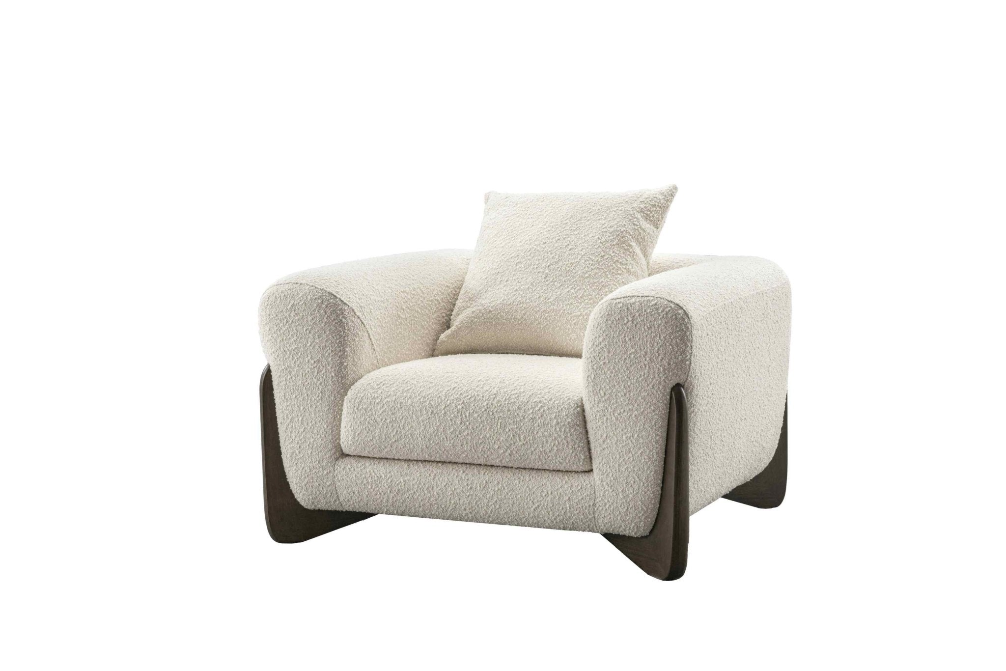 Floux White Accent Chair