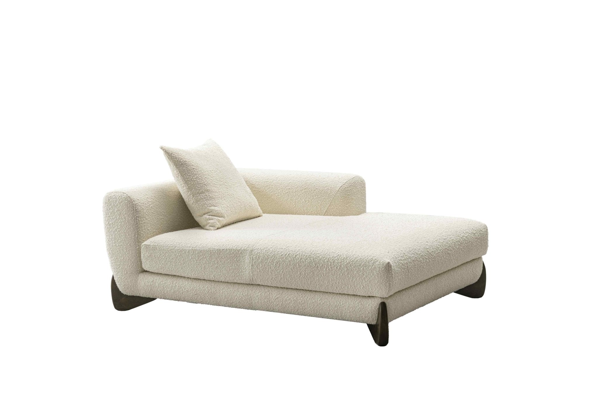 Floux White Right Chaise Sectional