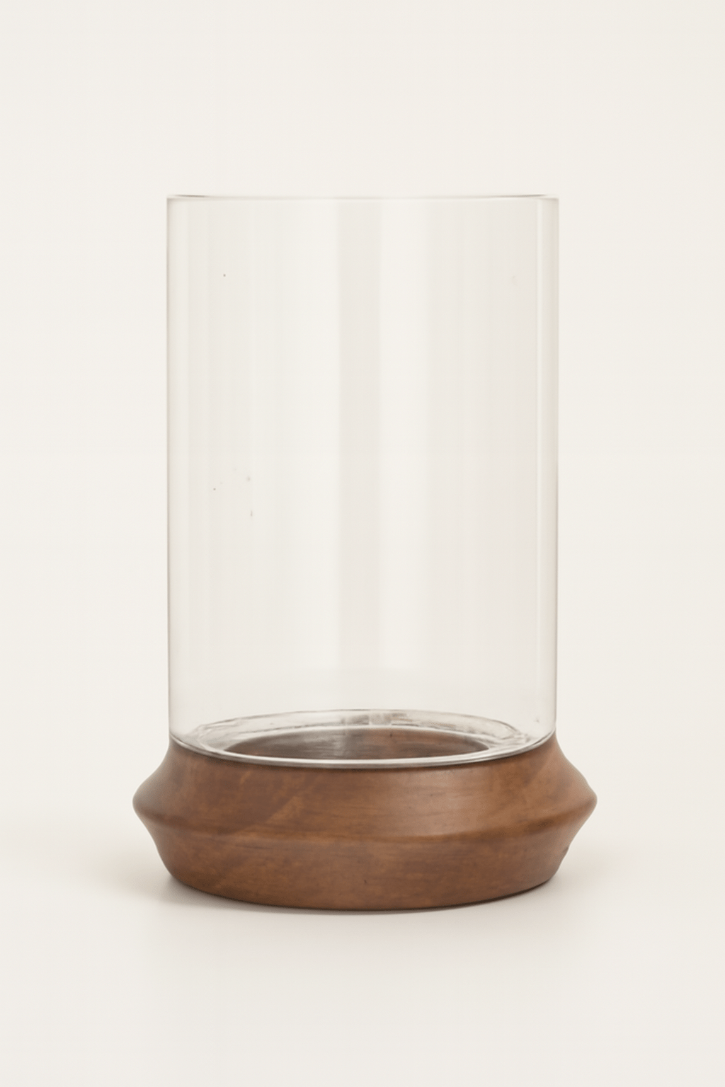 GLASS HURRICANE W/WDN BASE