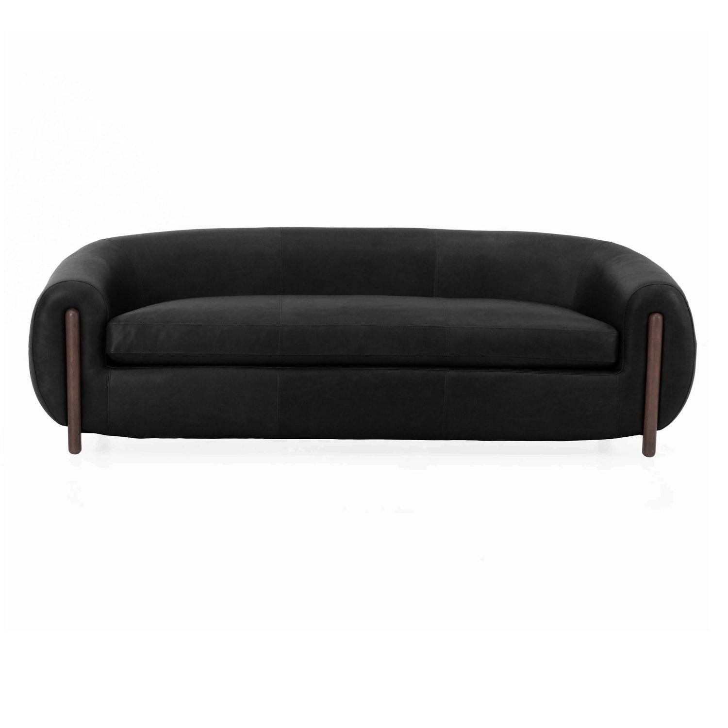 Grace Black Leather Sofa (220cm)