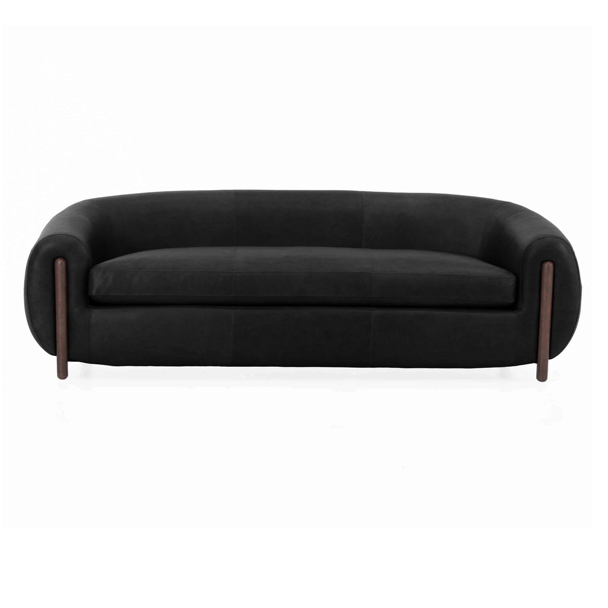 Grace Black Leather Sofa (220cm)