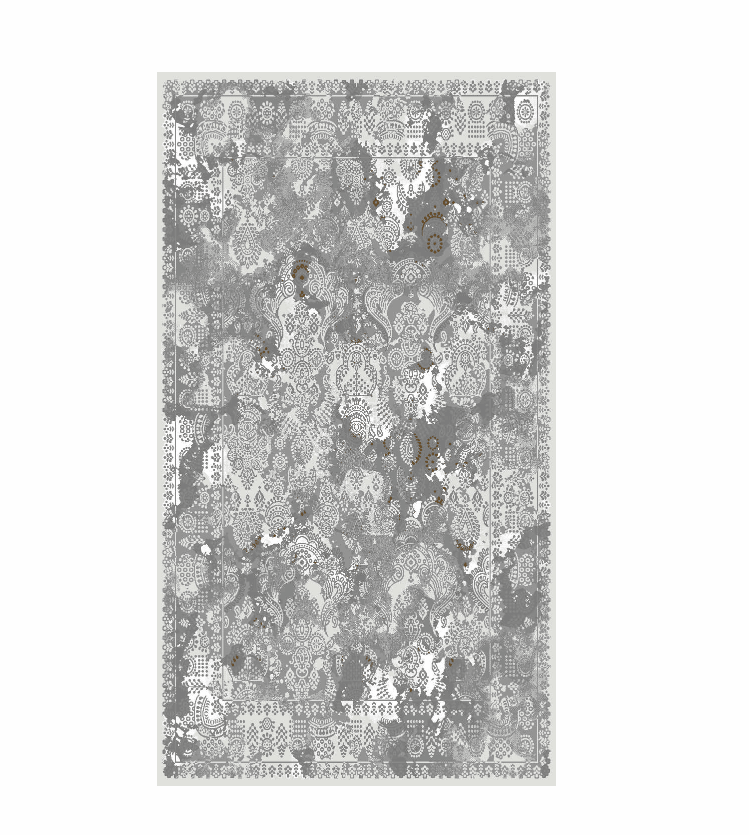 Gray and white Rug