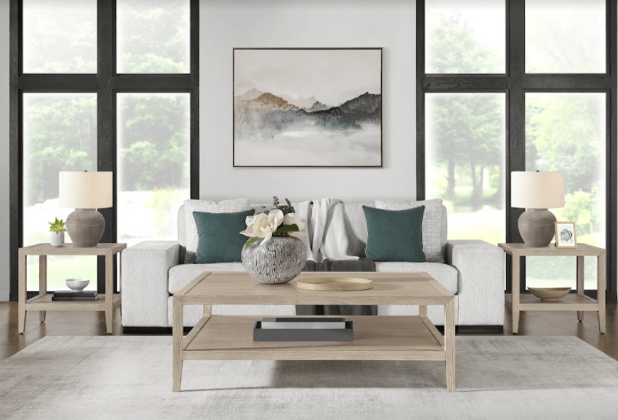 Brown Oak Wood Side Table