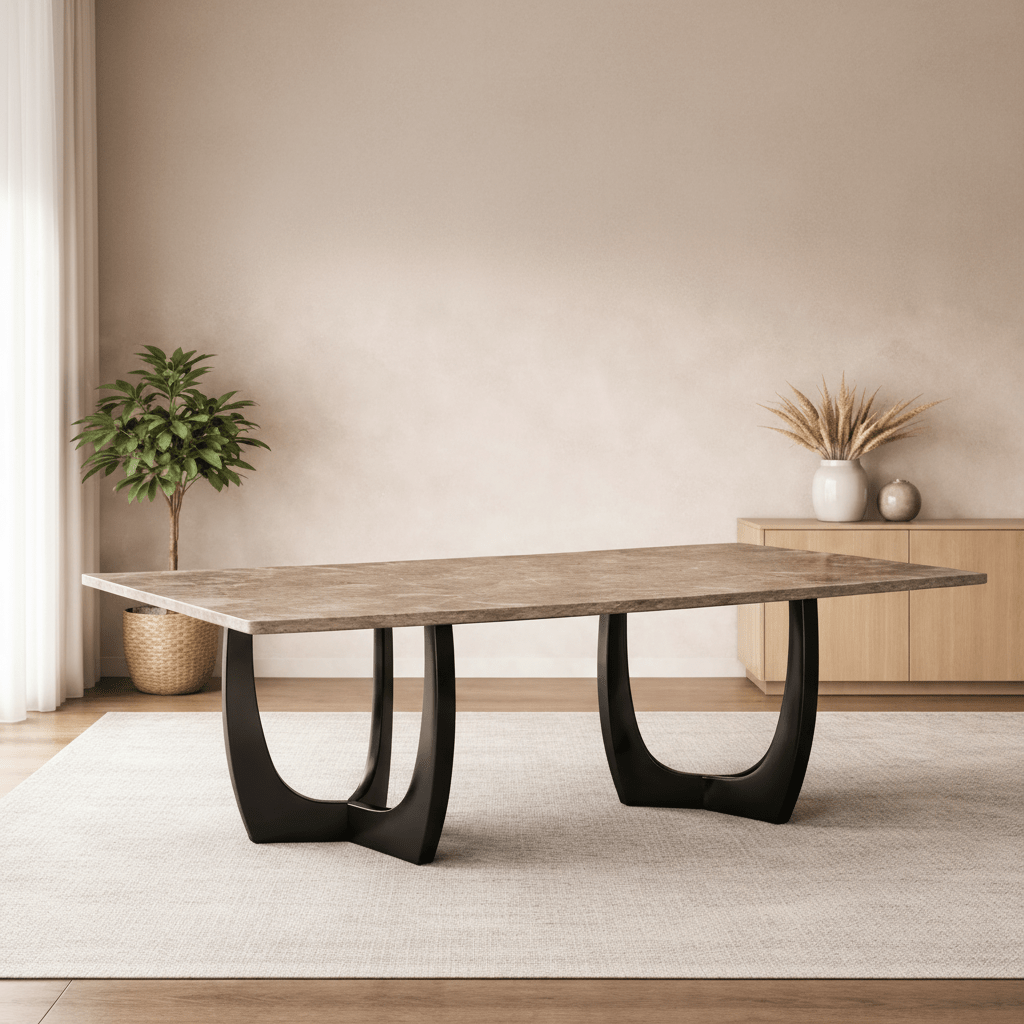Hana Beige Marble Dining Table 8
