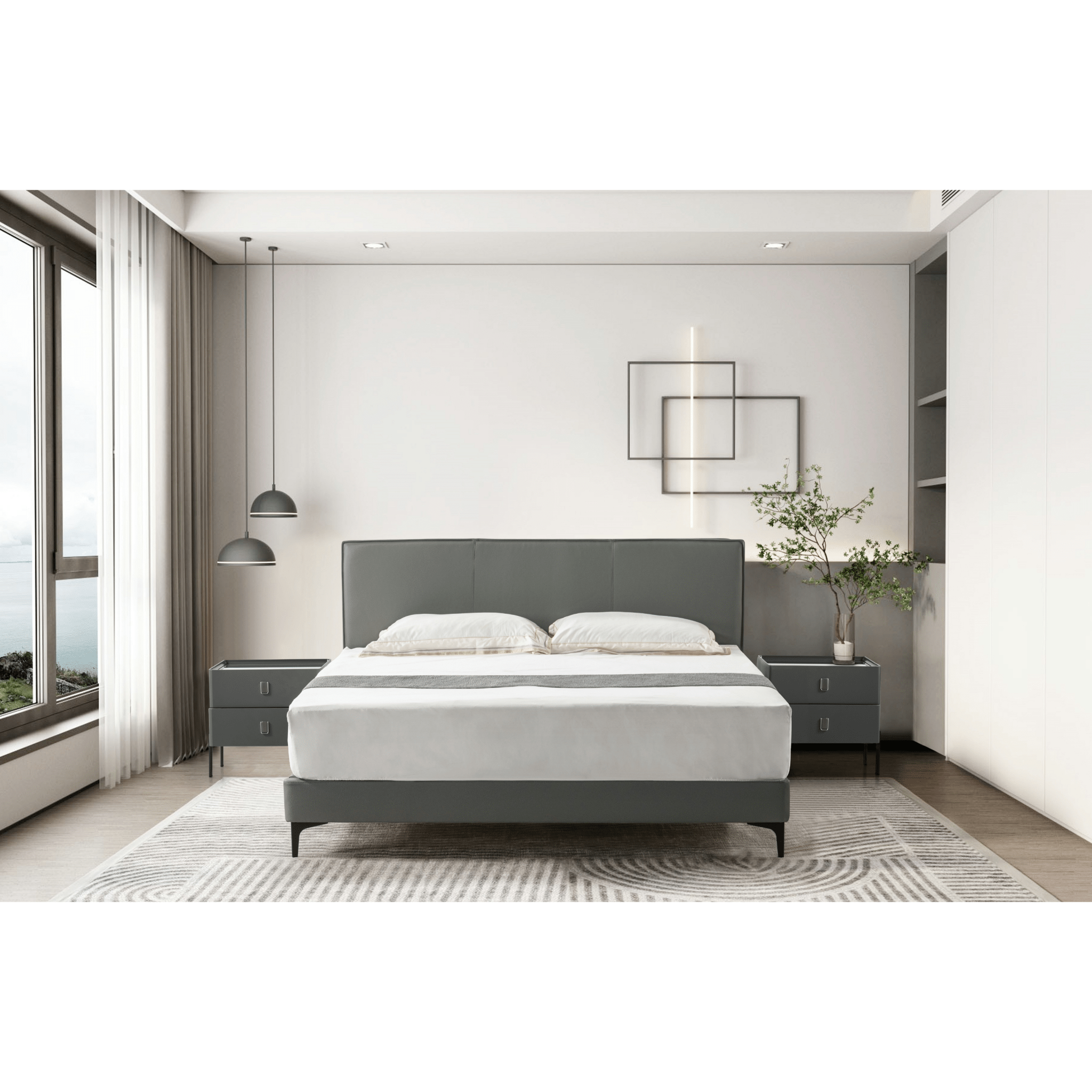 Starlit Sleeper Grey King Bed x W196