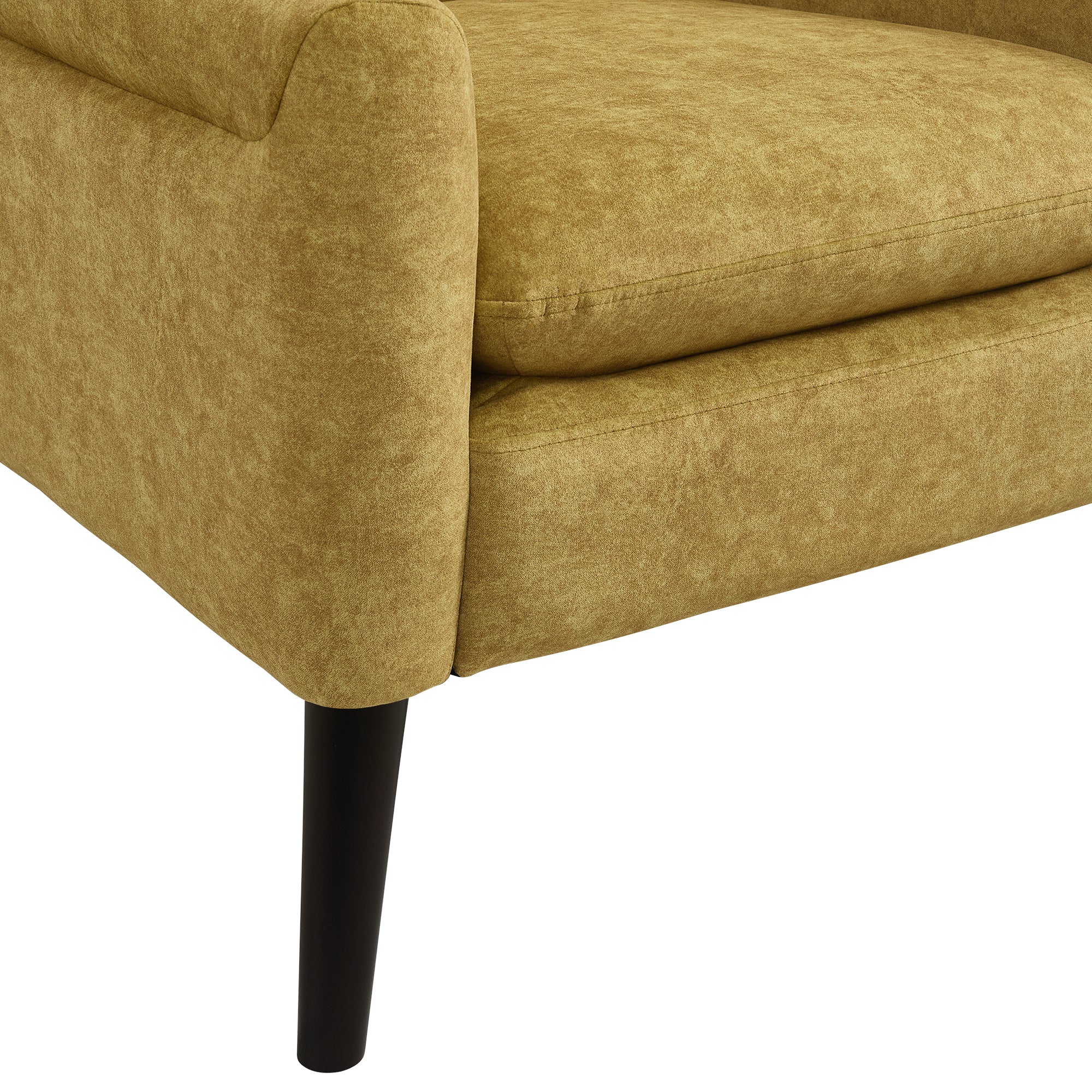 Hawk Accent Arm Chair with Memory foam in Radiance Yellow and Espresso