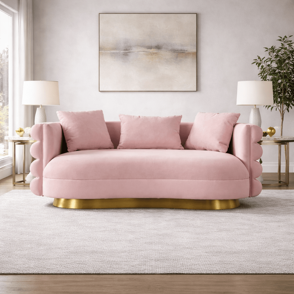 Huda Pink Loveseat