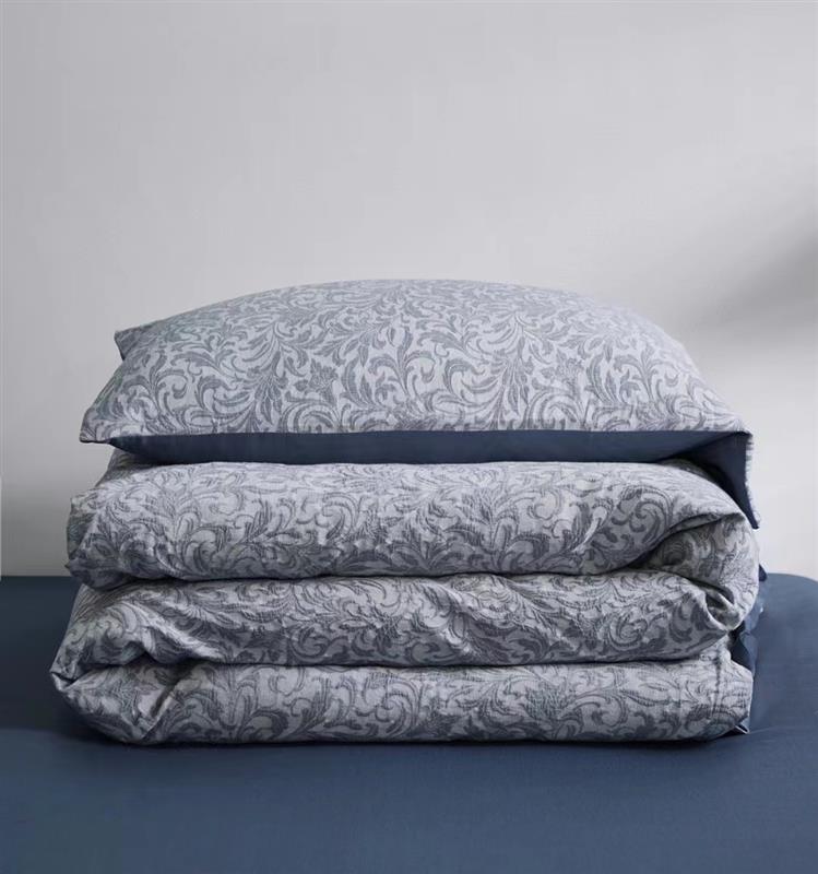 Jaqcuard Floral Weave Grey Bedding Set-KING