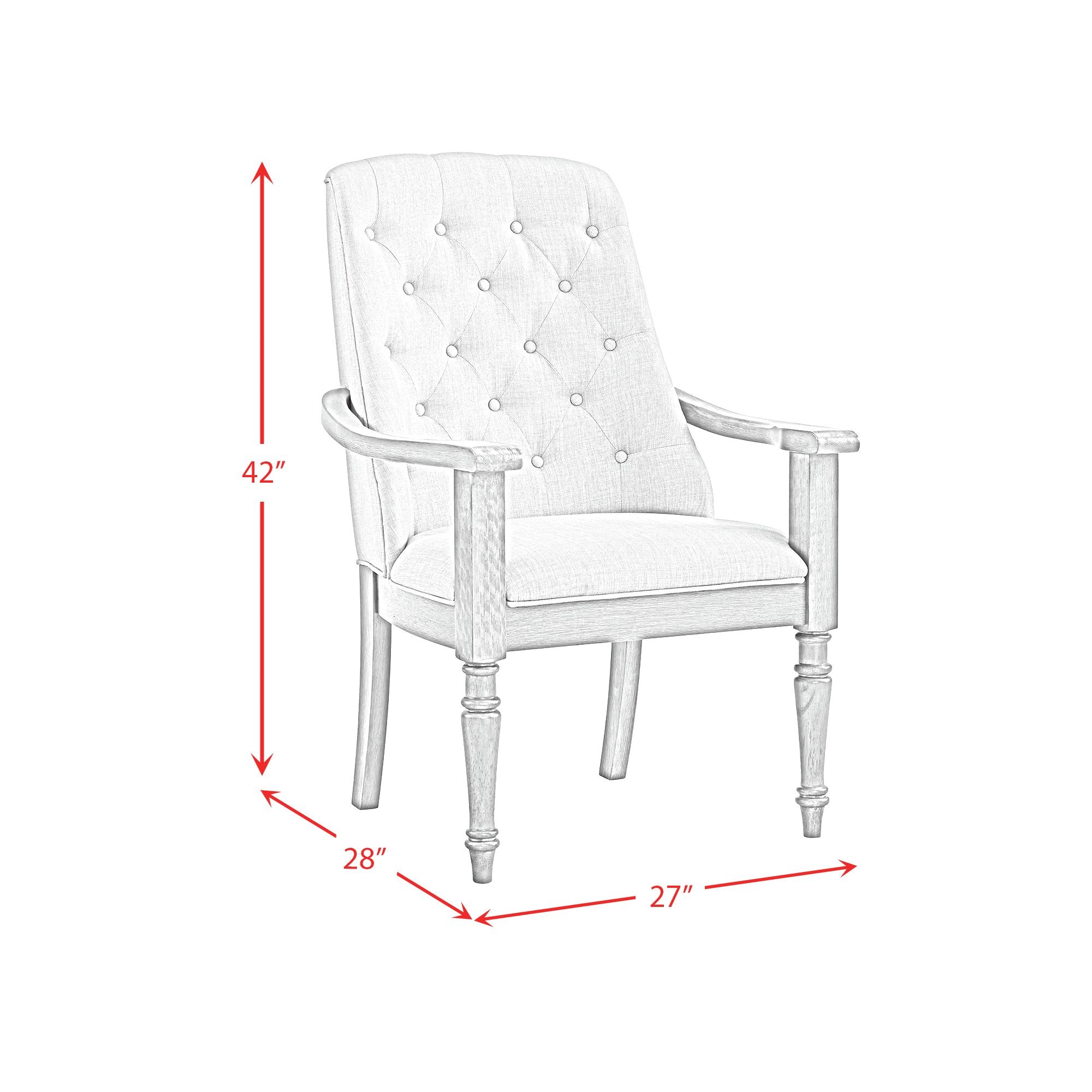 Kings Court Dining Arm Chair with Taupe Fabric in Grey