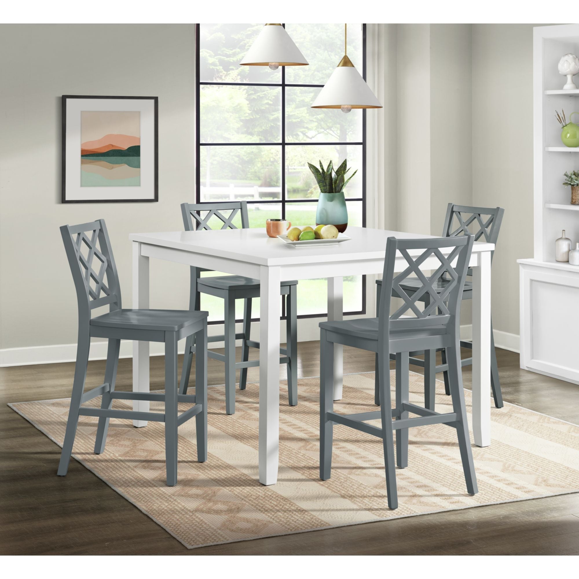 Kona Lattice Back Counter Side Chair in Grey (2 Per Carton)
