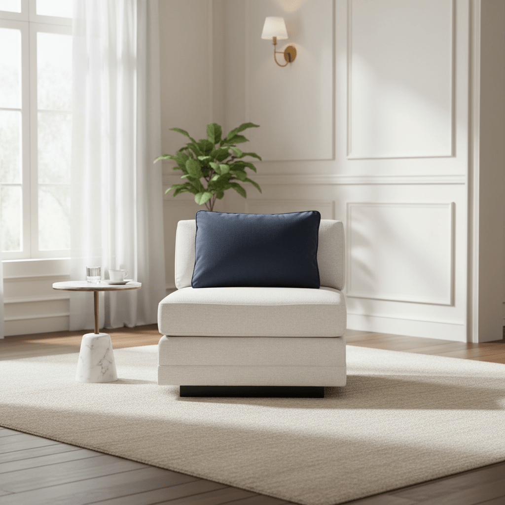 Layal Chic Navy Armless Chair