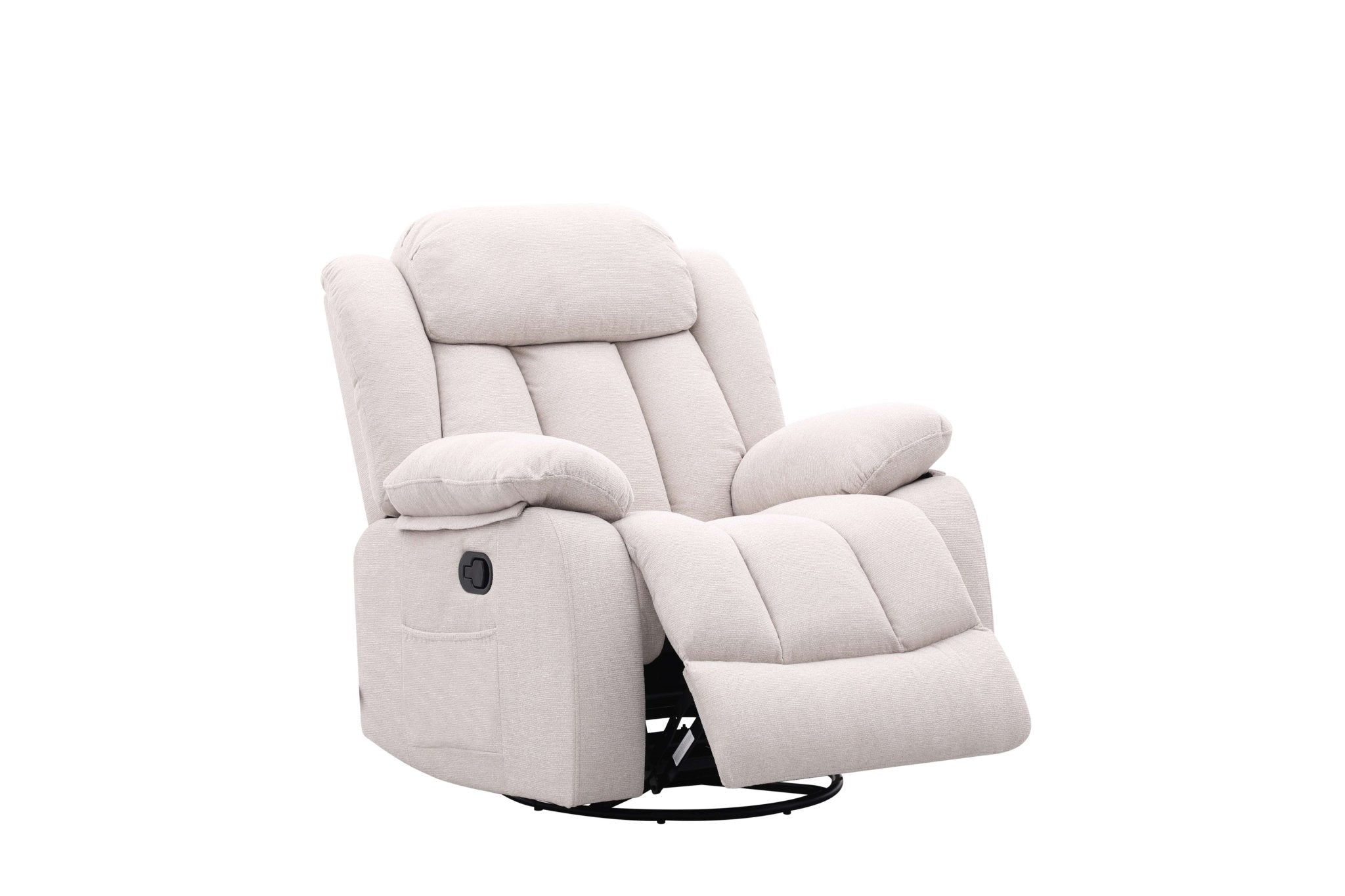 Lena Beige Swivel Recliner with Glider