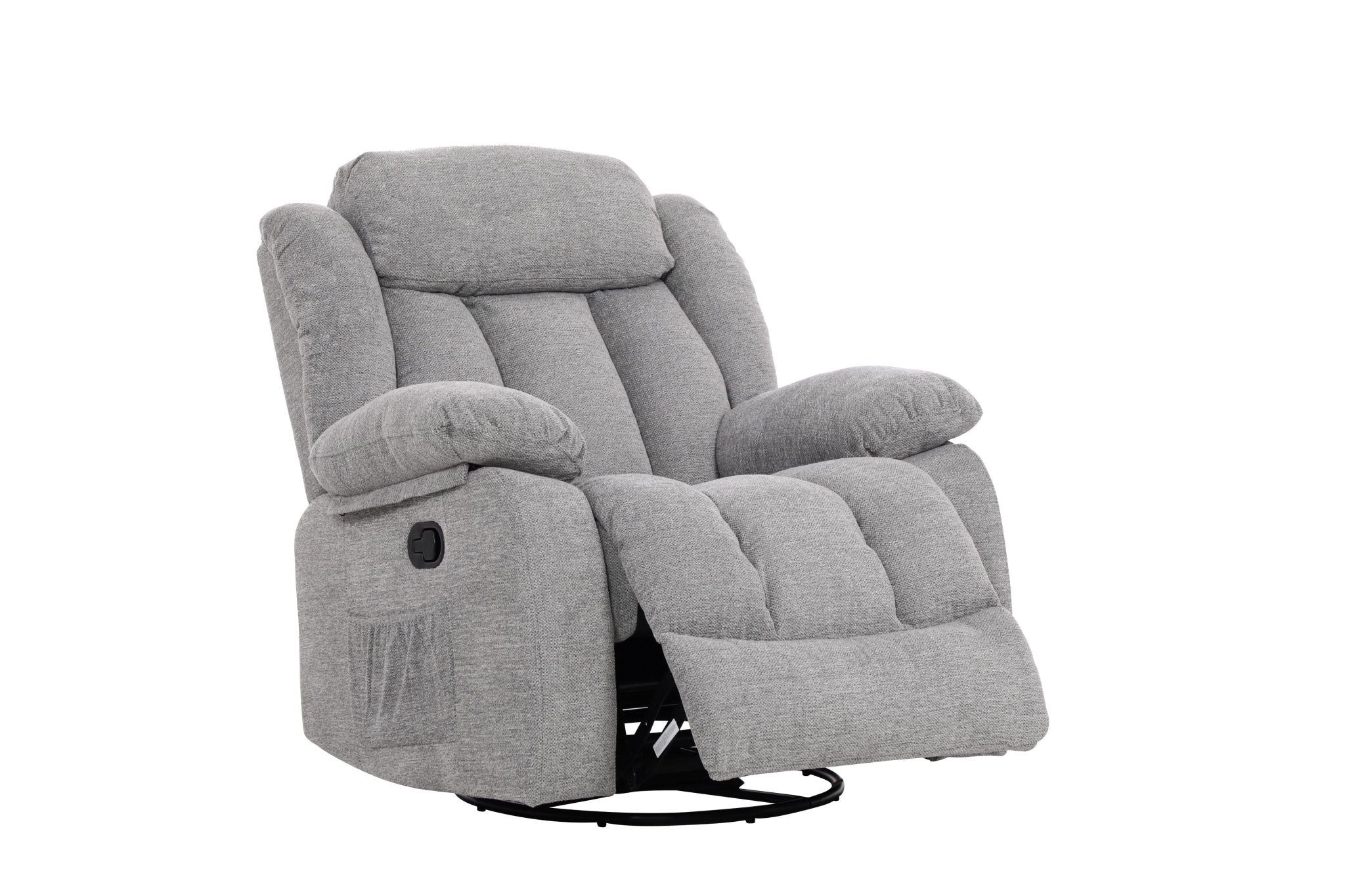 Lena Grey Swivel Recliner with Glider