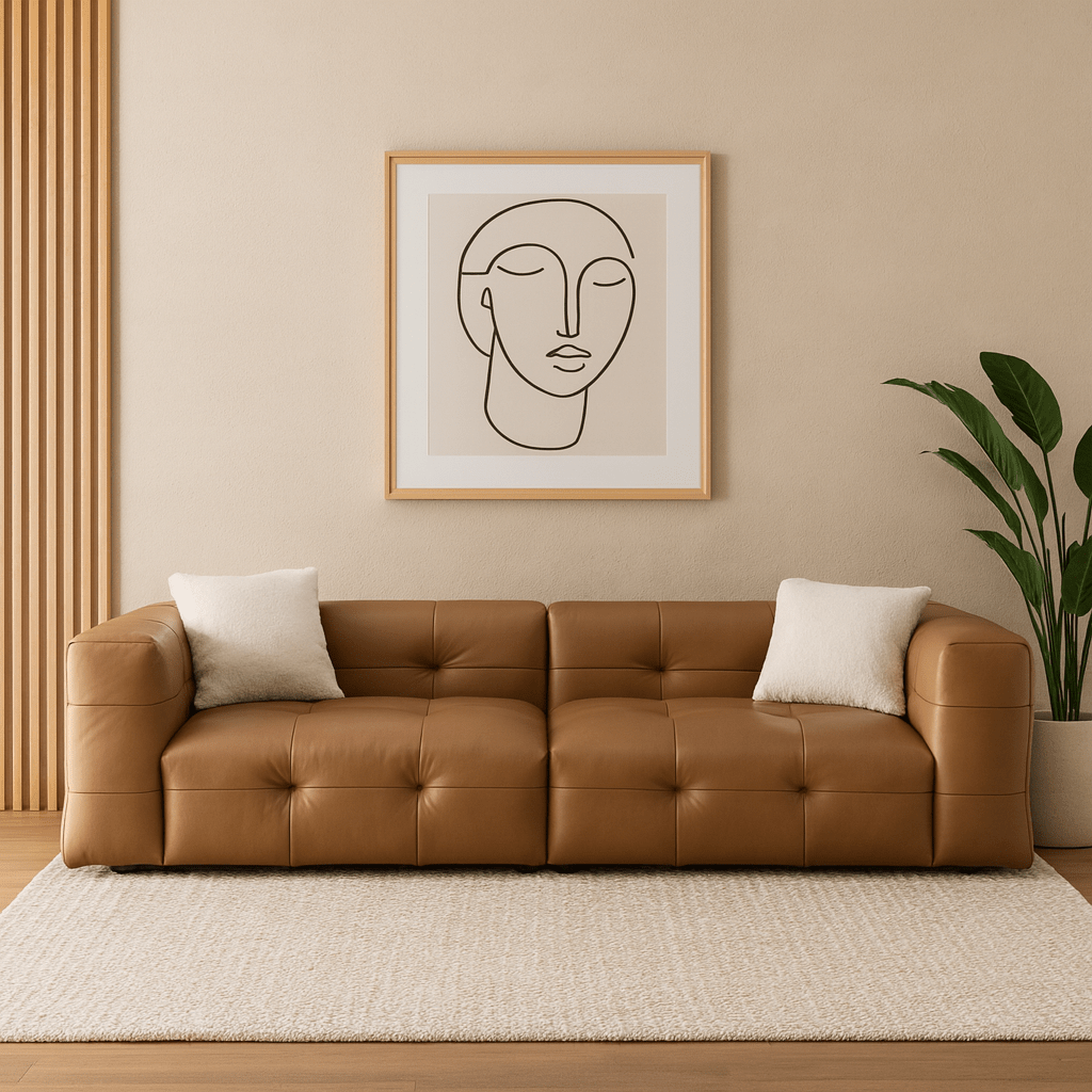 Marshy leather 4 seater sofa
