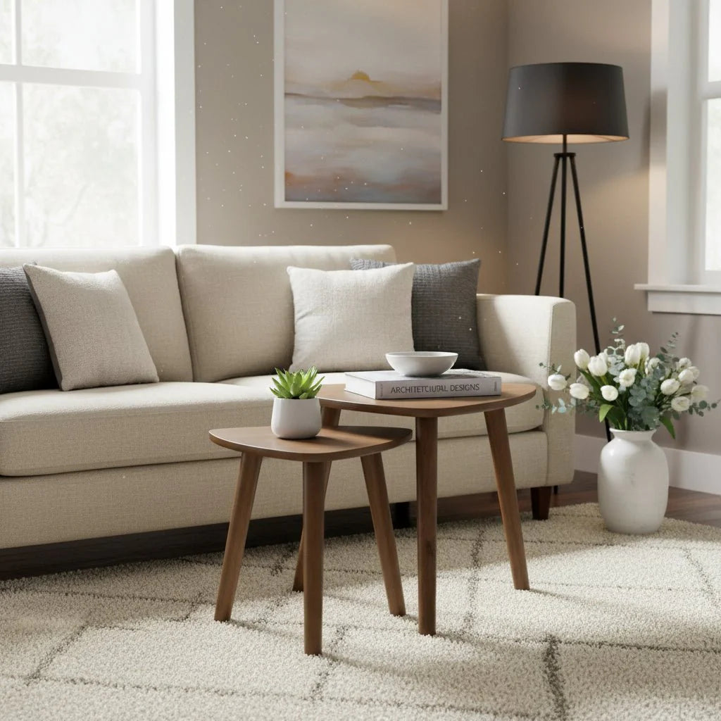 Megan marco brown nesting table ( set of 2 )