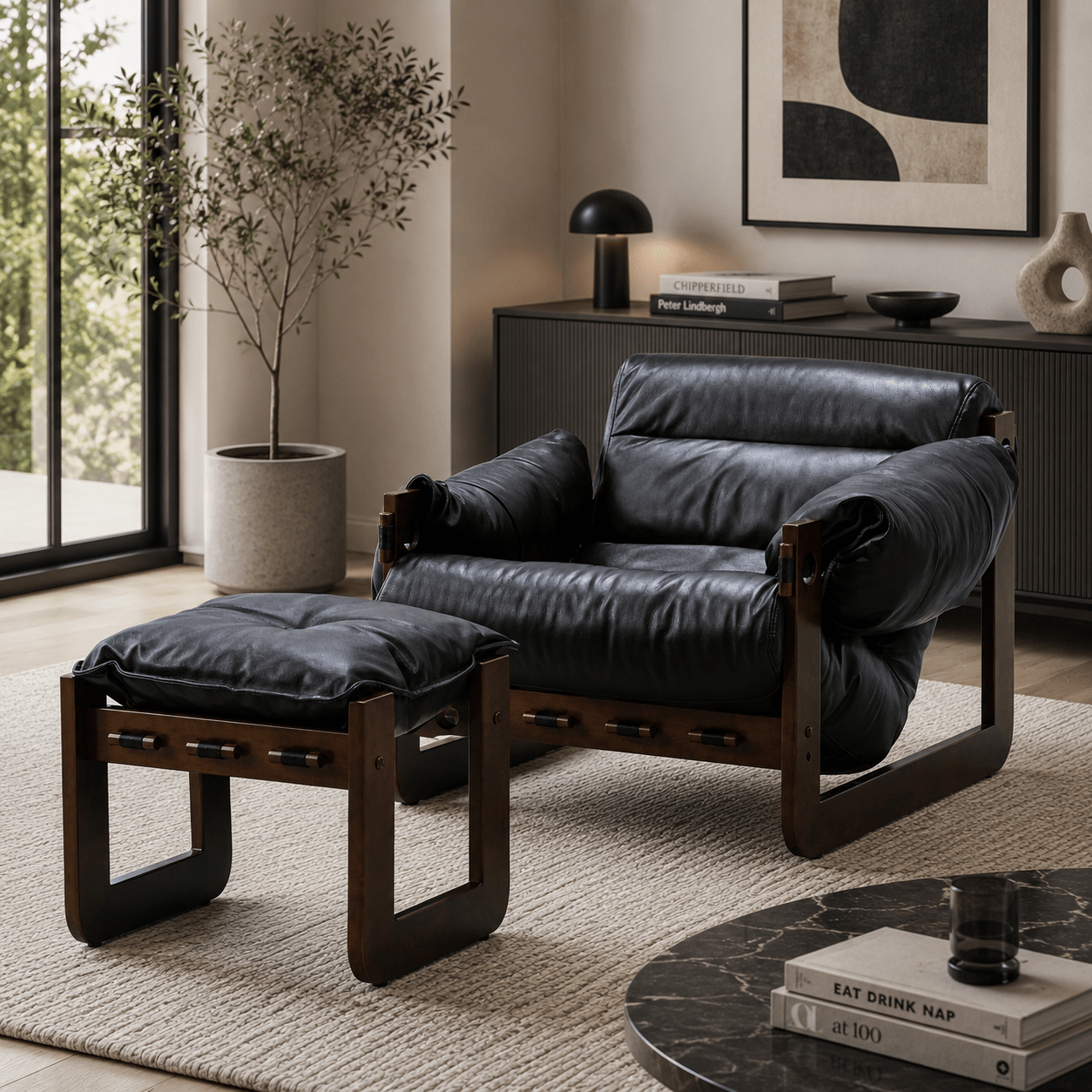Onyx Accent Chair W/Ottoman