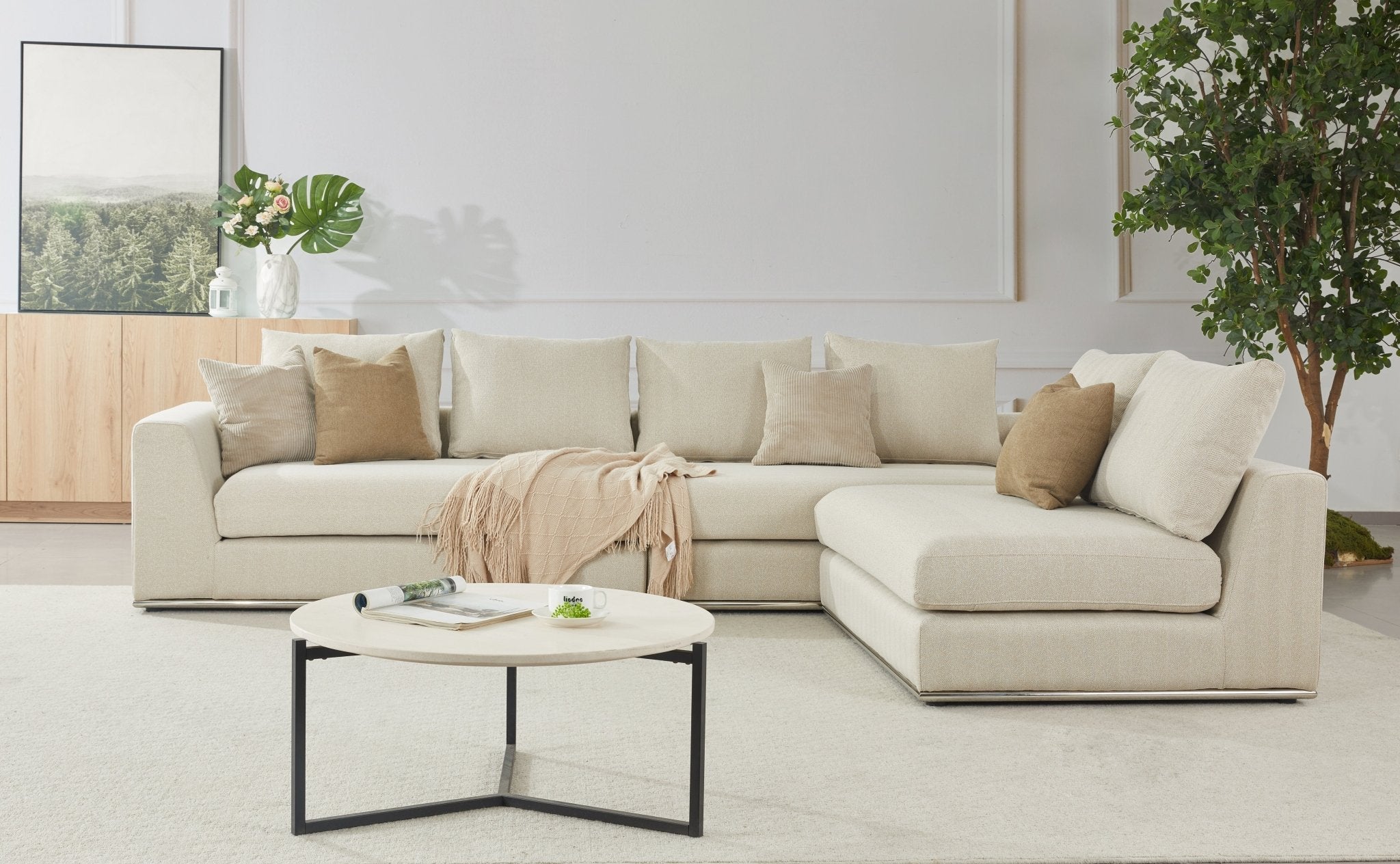Paris Beige Armless Chair (129CM)