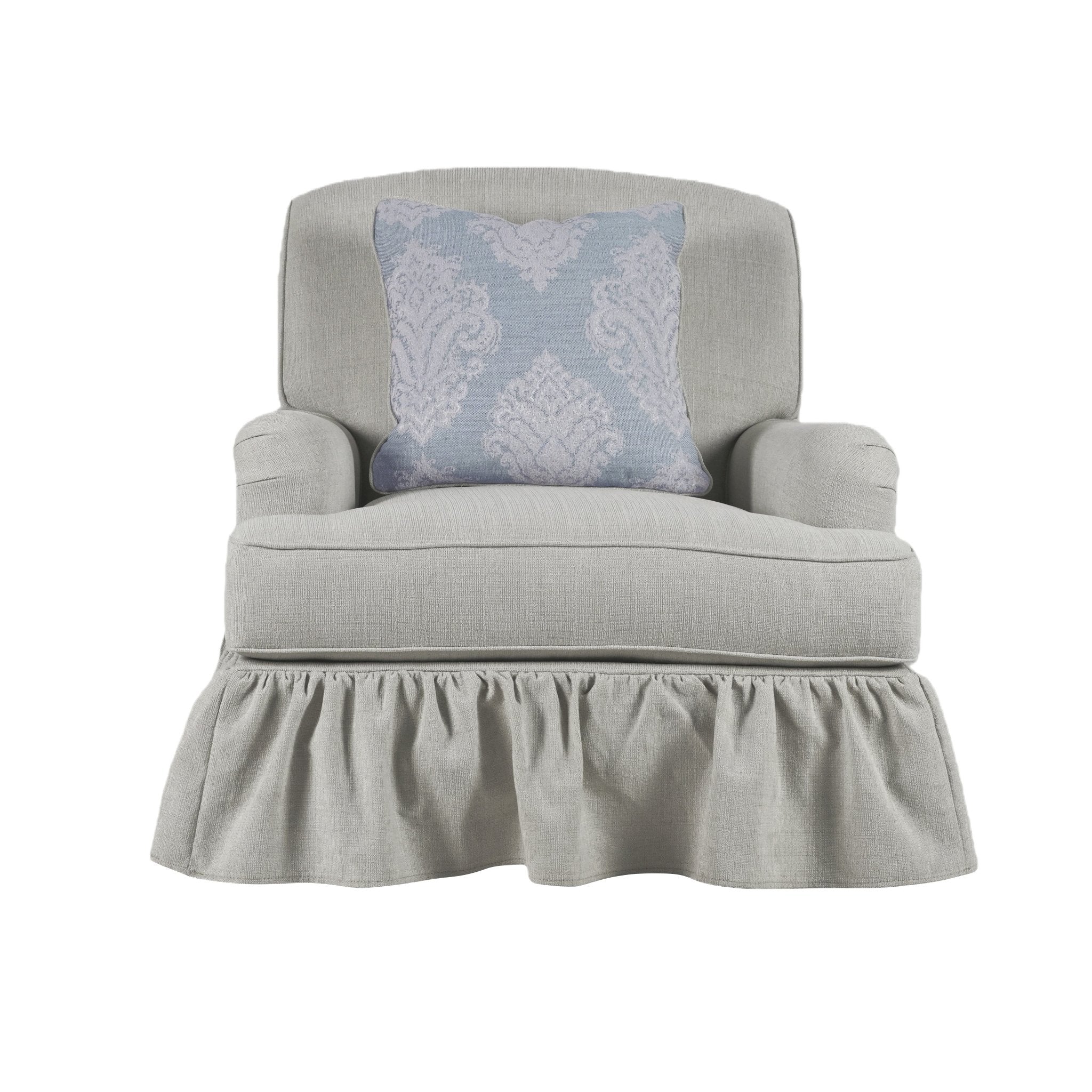 Pastel Pattern Skirted Accent Chair