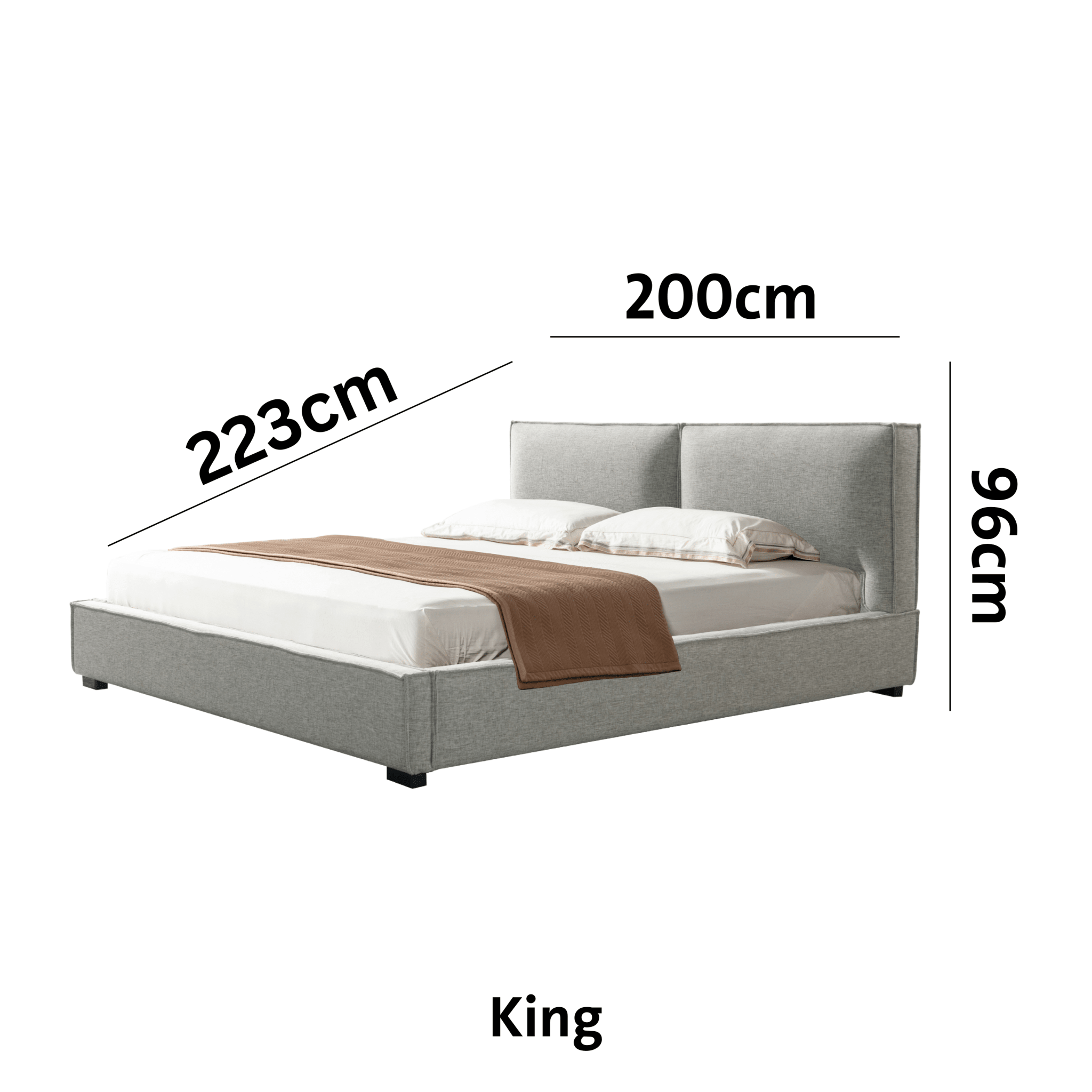 Starlit Sleeper Grey King Bed x W196