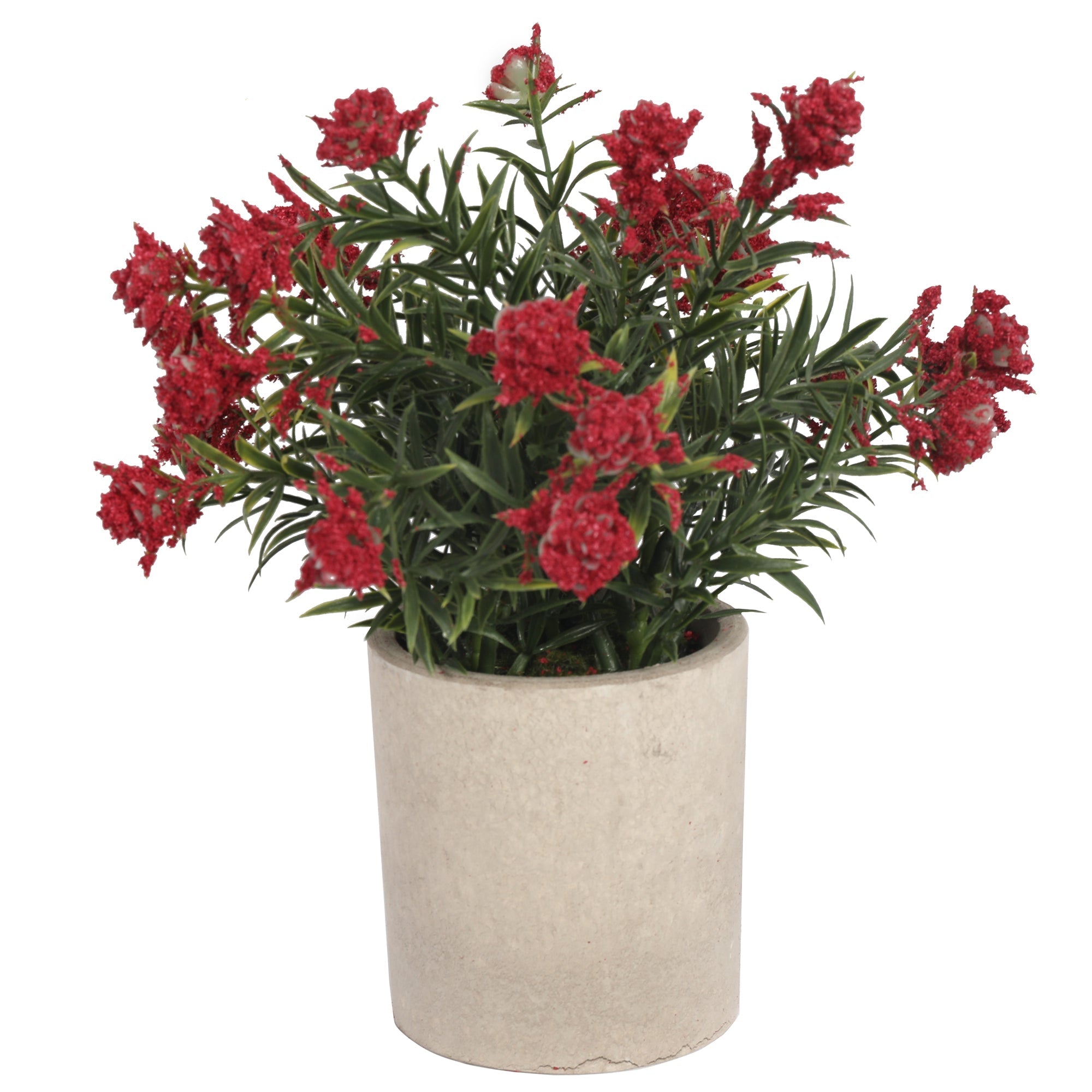 Potted Artificial Small Red Flowers 25CM
