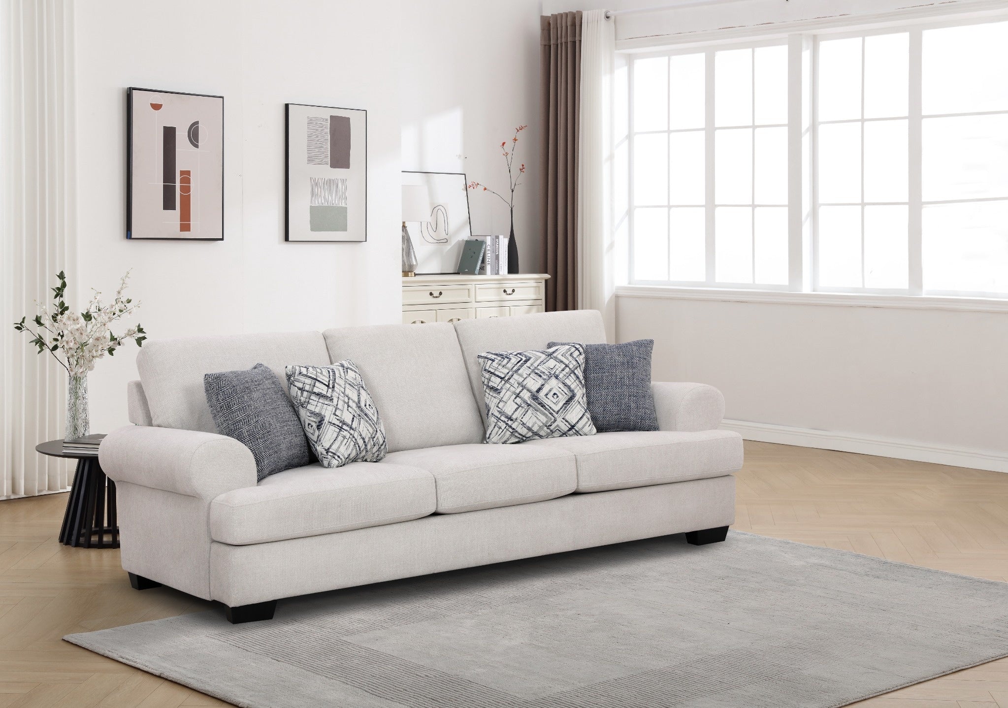 Elegant Off-White Sofa (236cm)