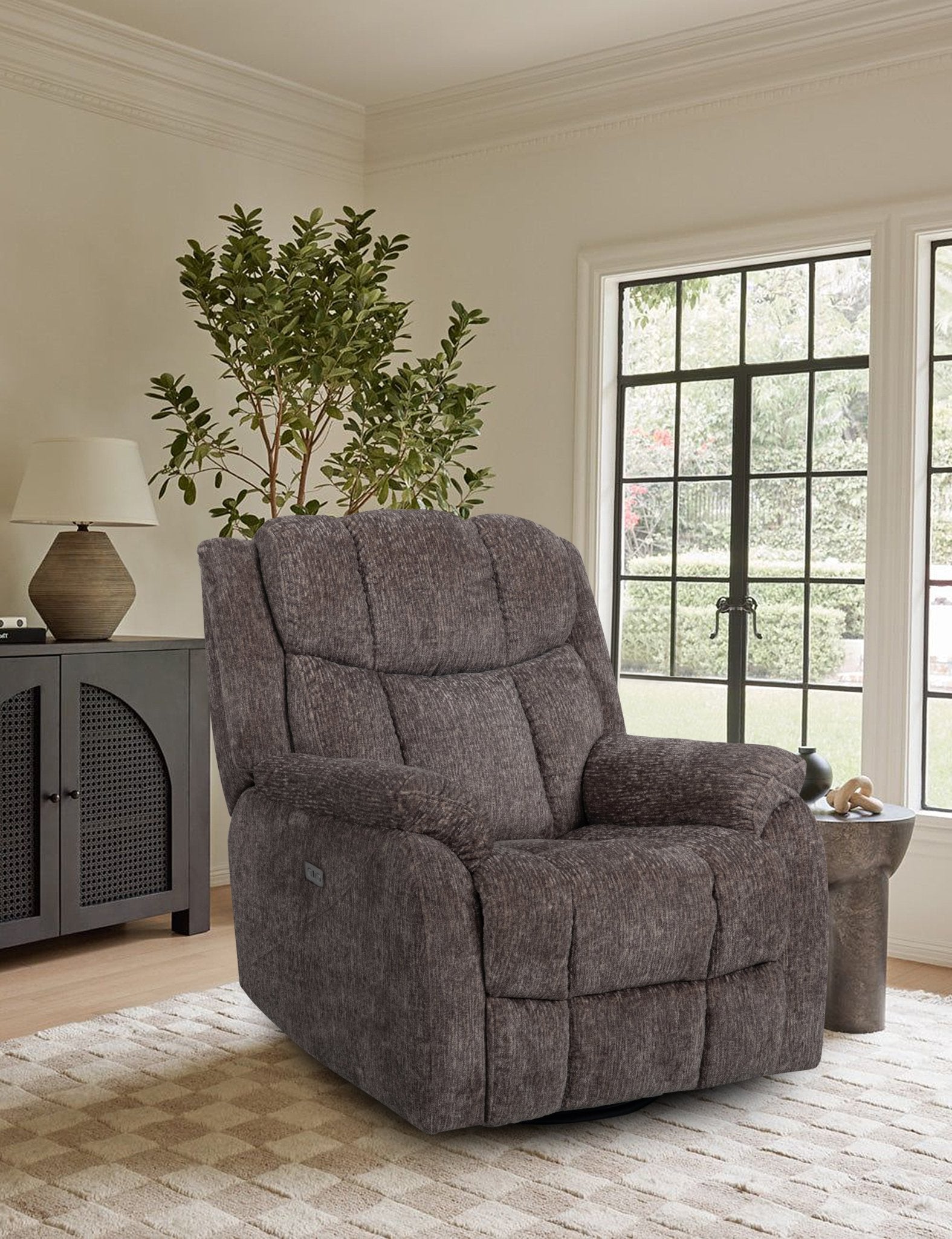 RevolveX Brown Swivel Recliner