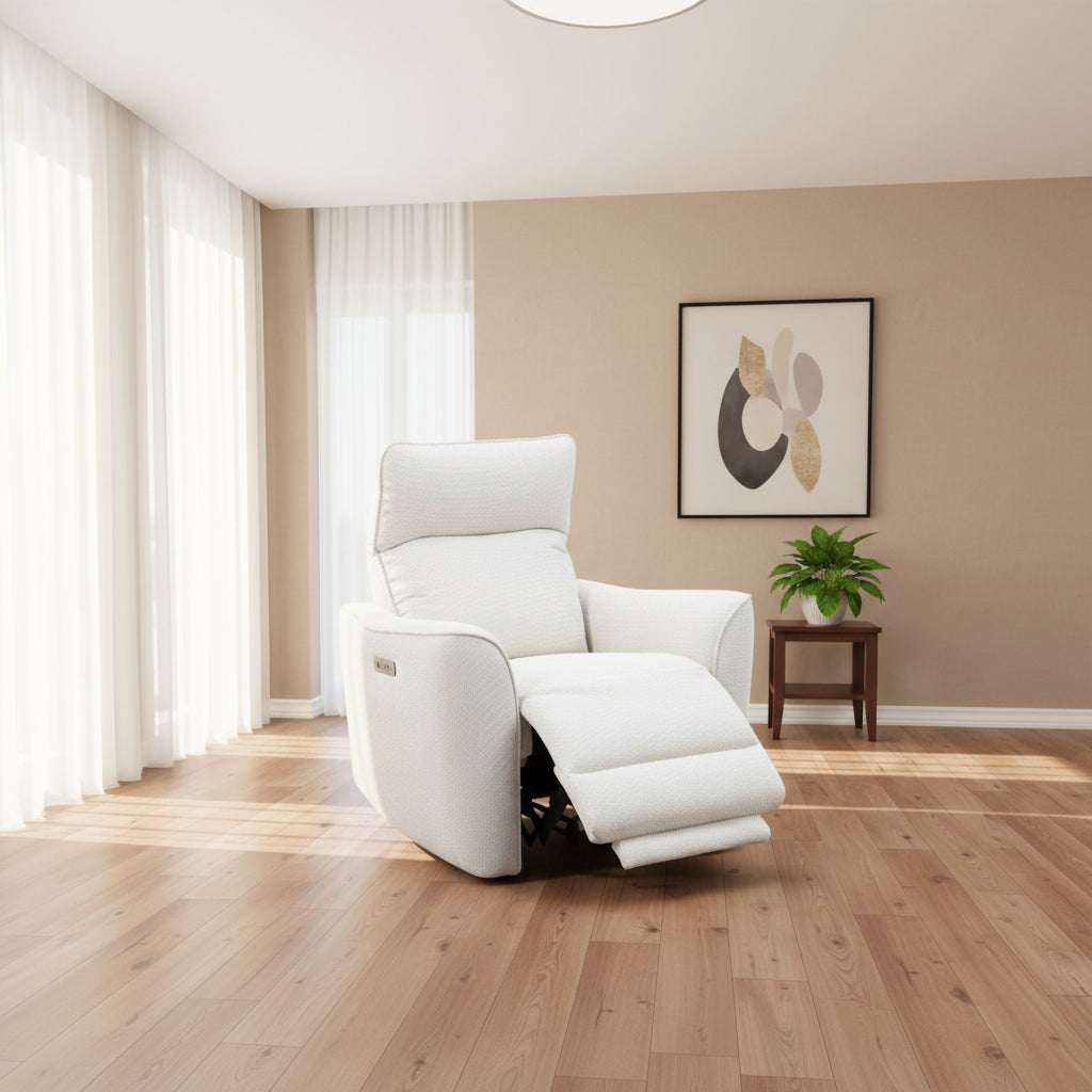 Roots Comfort White Power Recliner