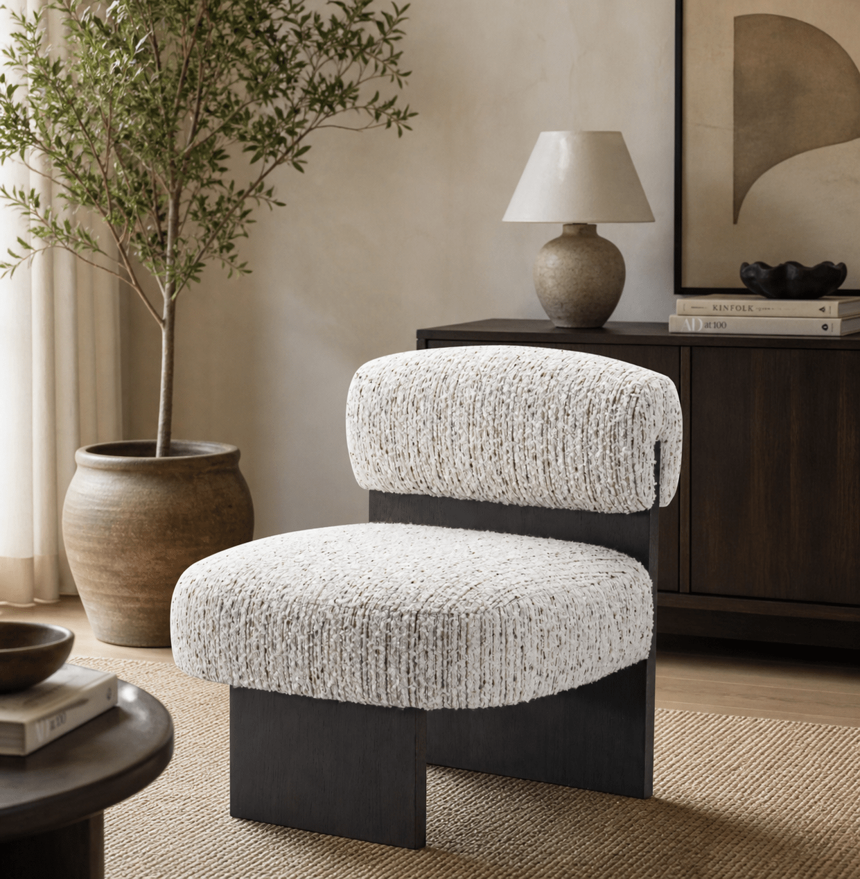 Sahara Sand Leaner Off White Chair