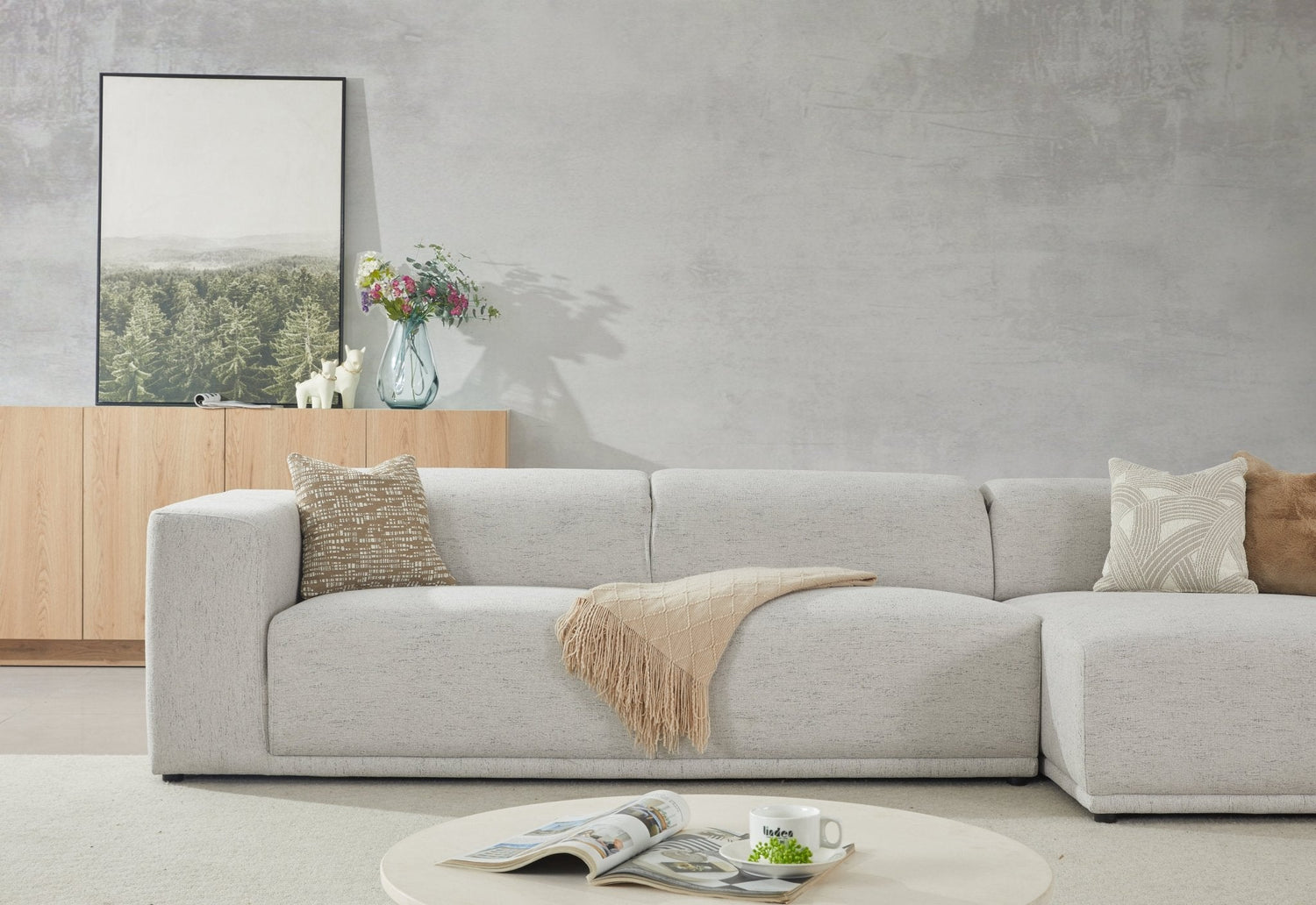 Serene light gray Right Chaise (118CM)